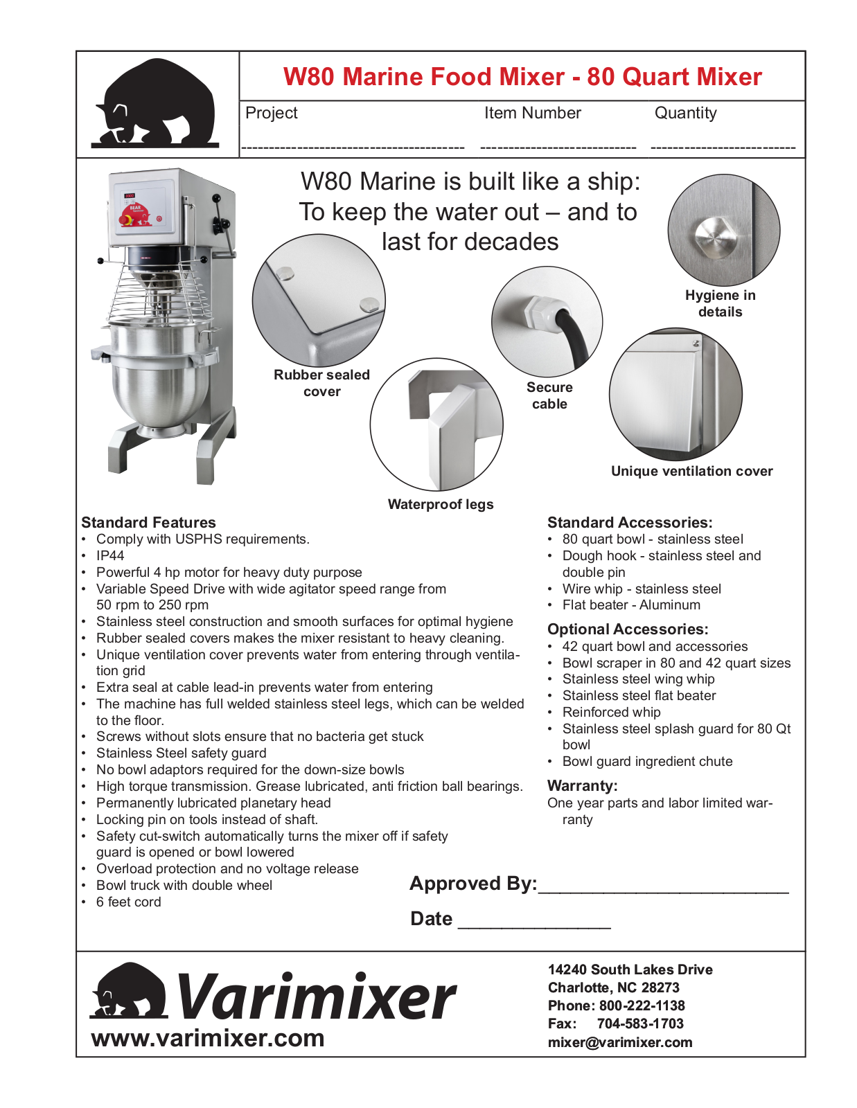 Varimixer W80 User Manual