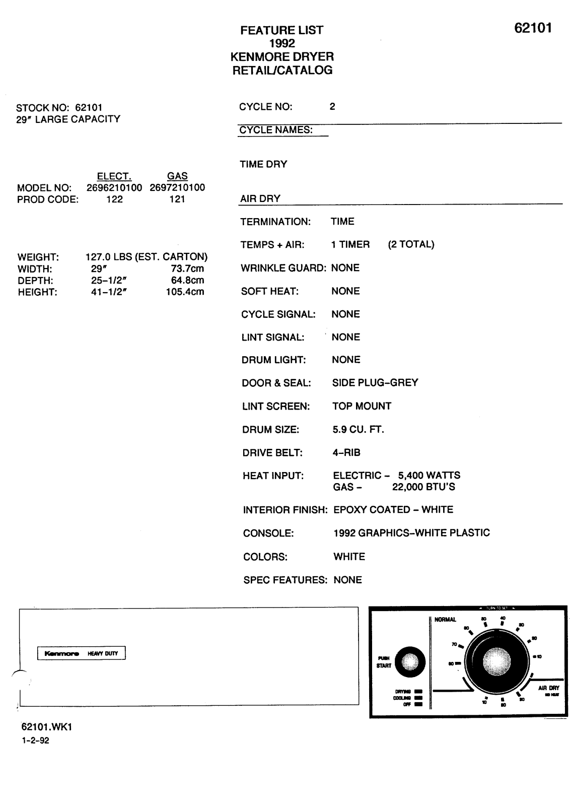 Kenmore 11096210100, 11097210100 Owner’s Manual