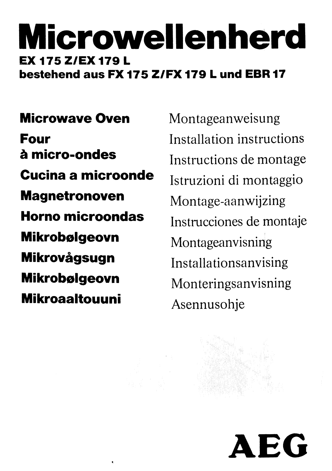 AEG Micromat EX179 L w User Manual