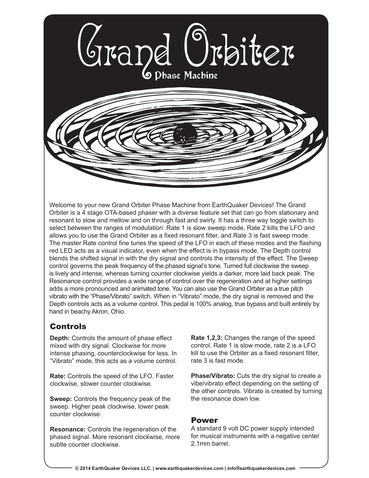 Earthquaker Devices Grand Orbiter V2 User Manual