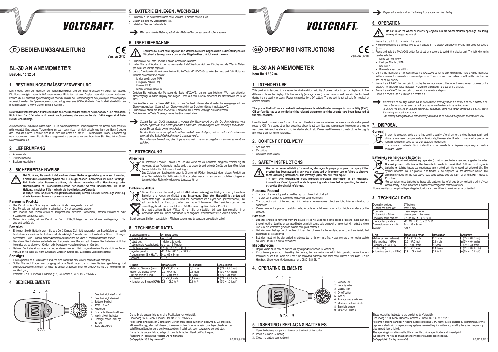 VOLTCRAFT BL-30 User Manual