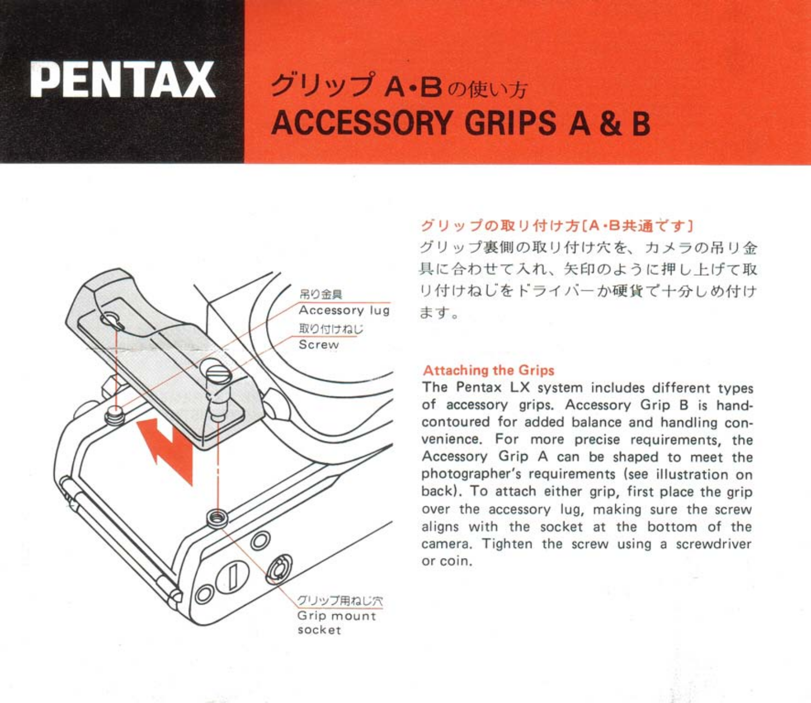 pentax grips A, grips B User Manual