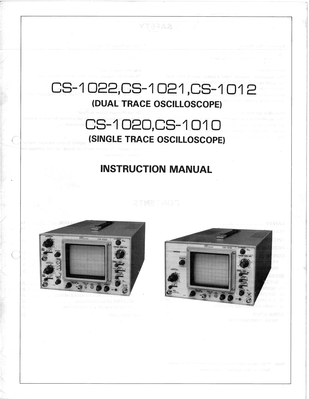 Kenwood CS-1022, CS-1012, CS-1021, CS-1020, CS-1010 User Manual