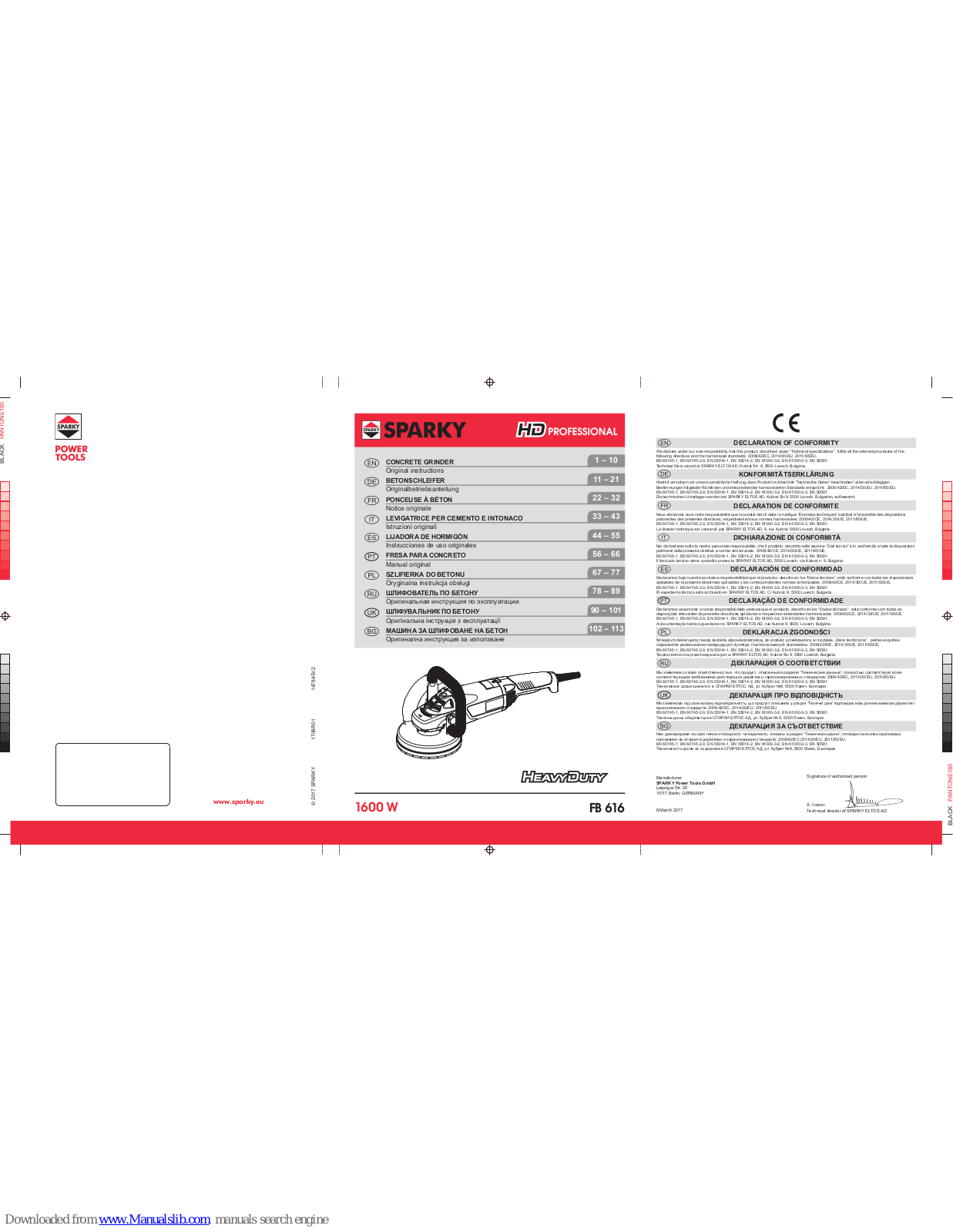 Sparky Group FB 616 Original Instructions Manual