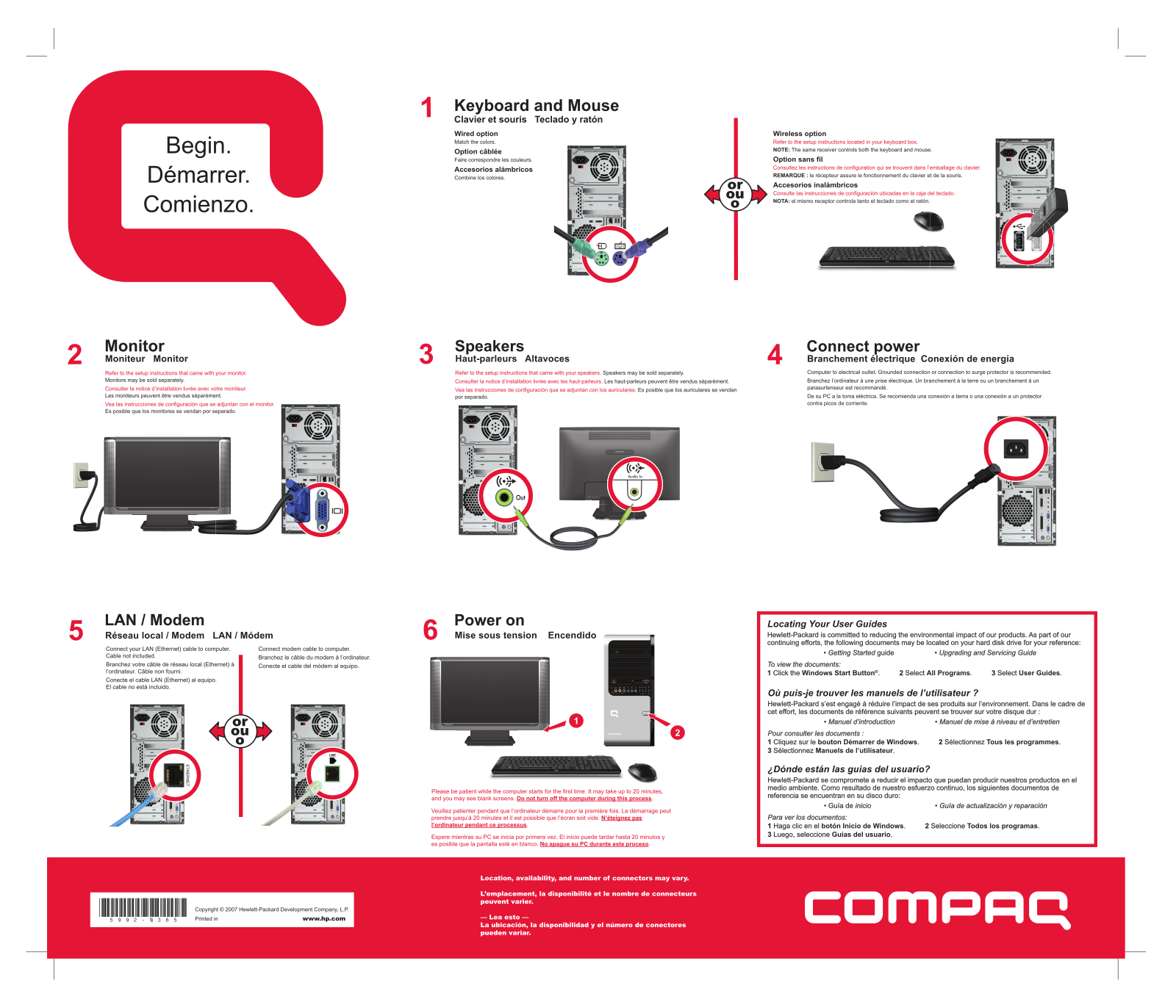 HP Compaq Presario SR5102HM, Compaq Presario SR5109NX, Compaq Presario SR5110NX, Compaq Presario SR5113WM, Compaq Presario SR5123WM Setup Poster