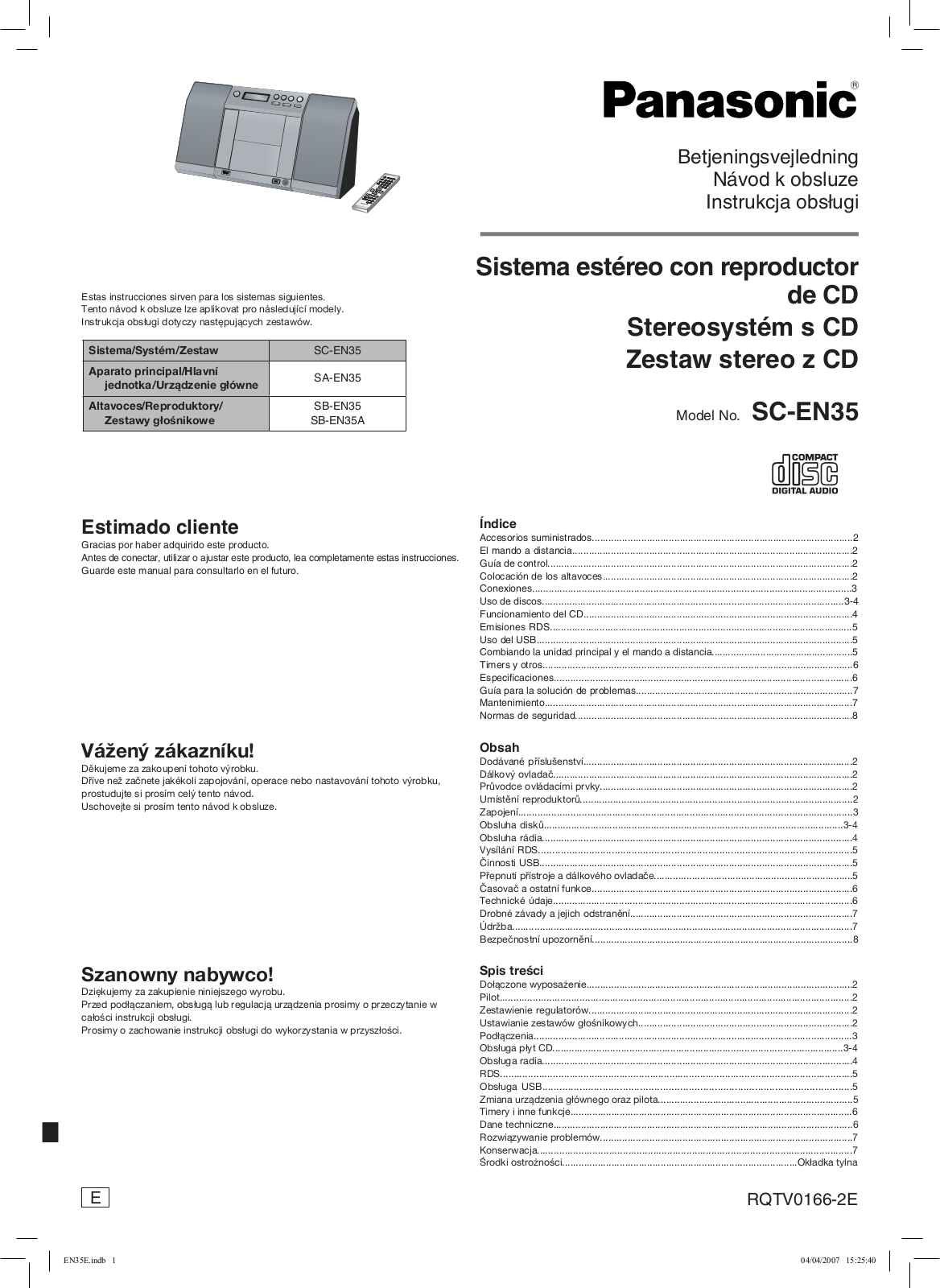 Panasonic SC-EN35 User Manual