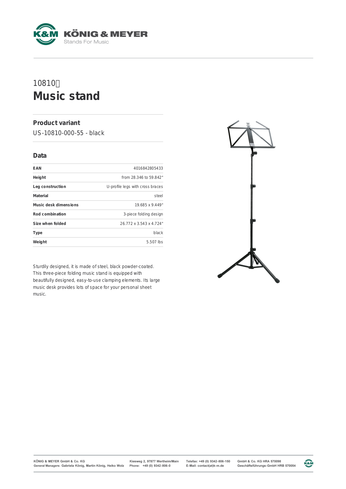 K&M 10810 Data Sheet