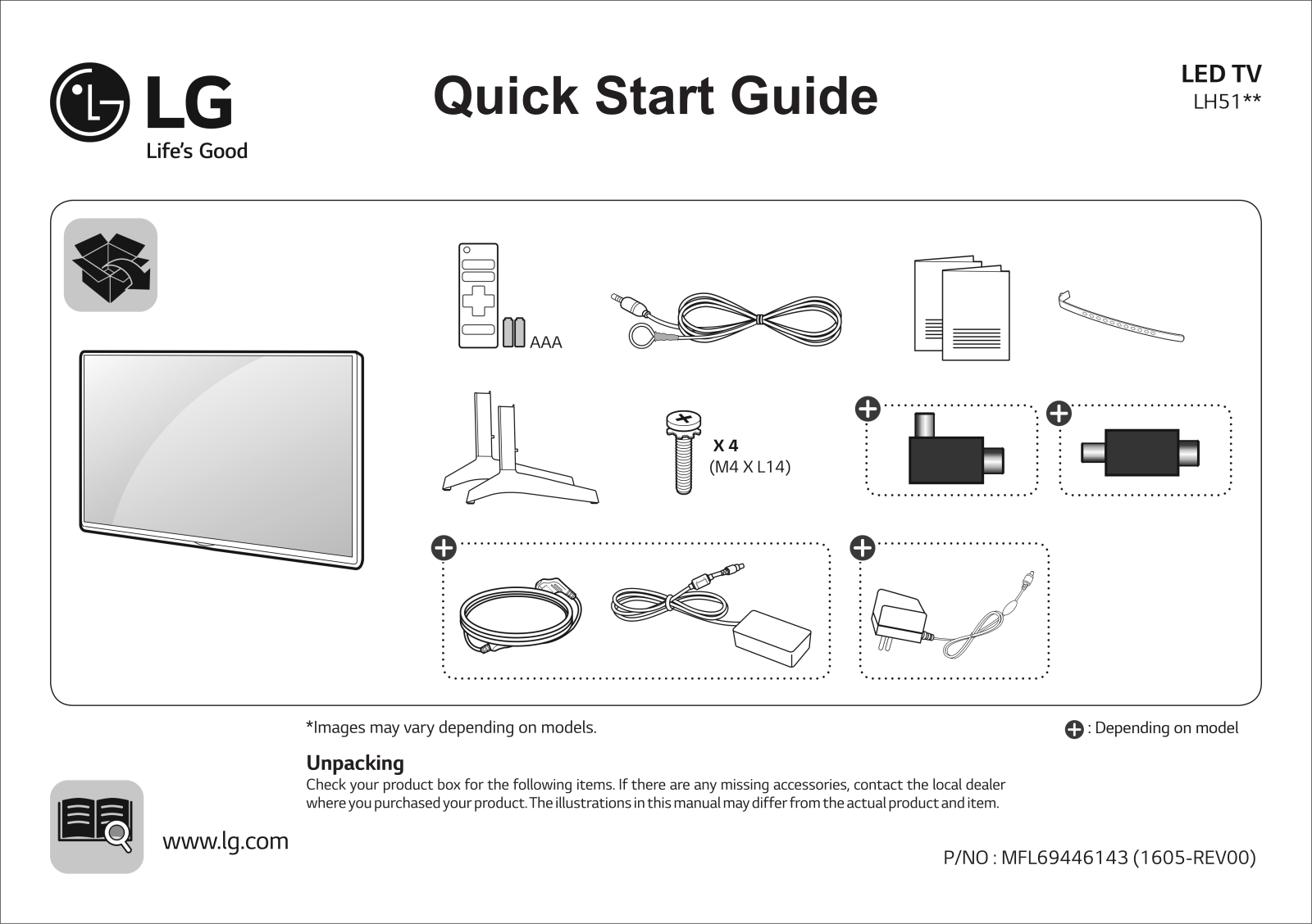 LG 43LH518A QUICK SETUP GUIDE