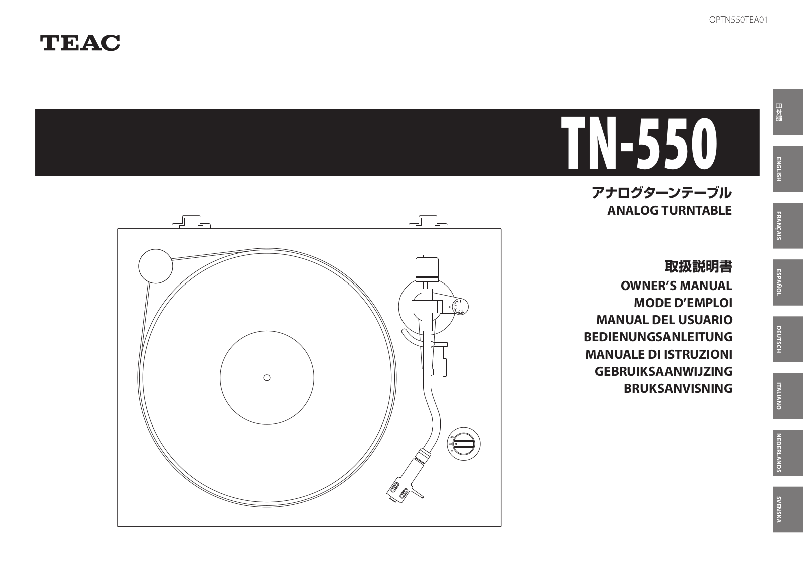 Teac TN-550 Owners Manual