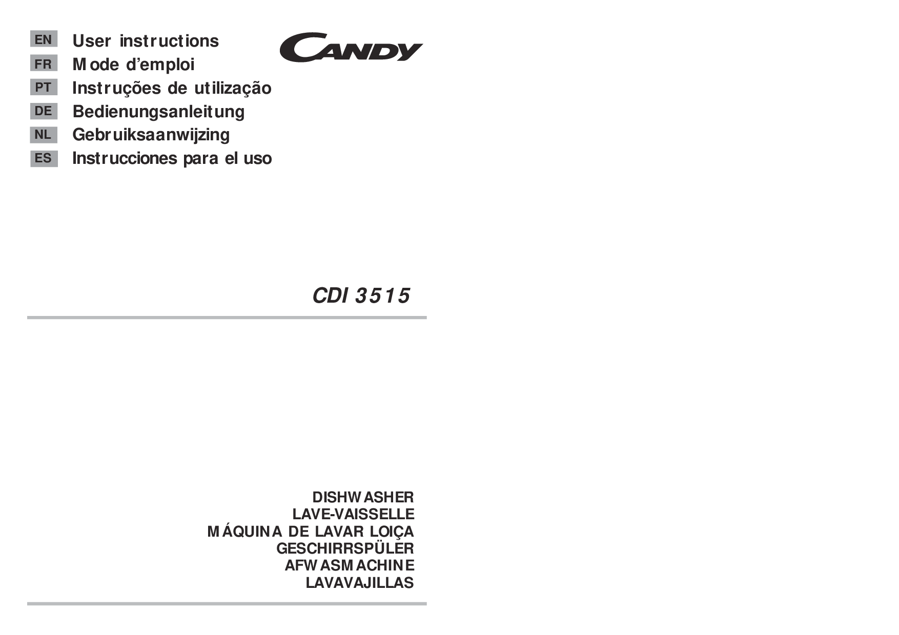 Candy LS CDI 3515 - S User Manual