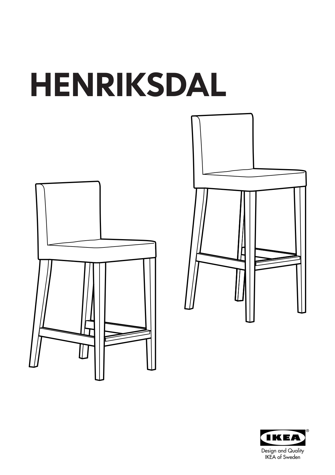 IKEA HENRIKSDAL BARSTOOL W/BACKRESY 29