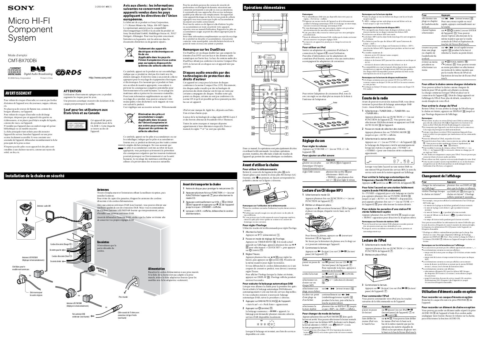 SONY CMT-BX70DBI User Manual