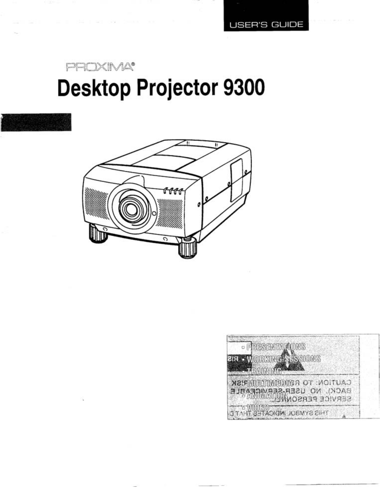 Proxima ASA 9300 User Manual