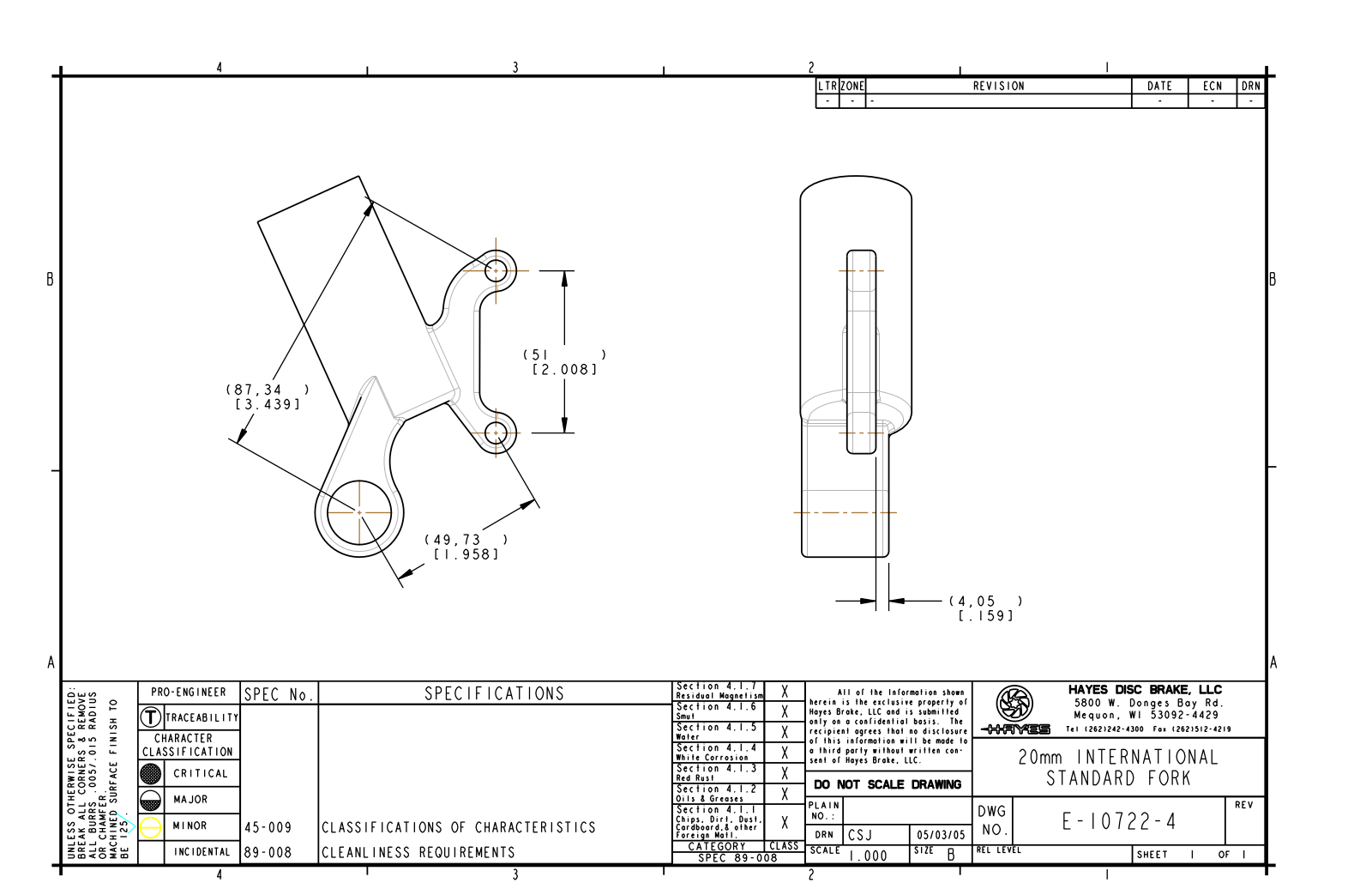 Hayes Disc Brakes FRONT 20MM IS User Manual