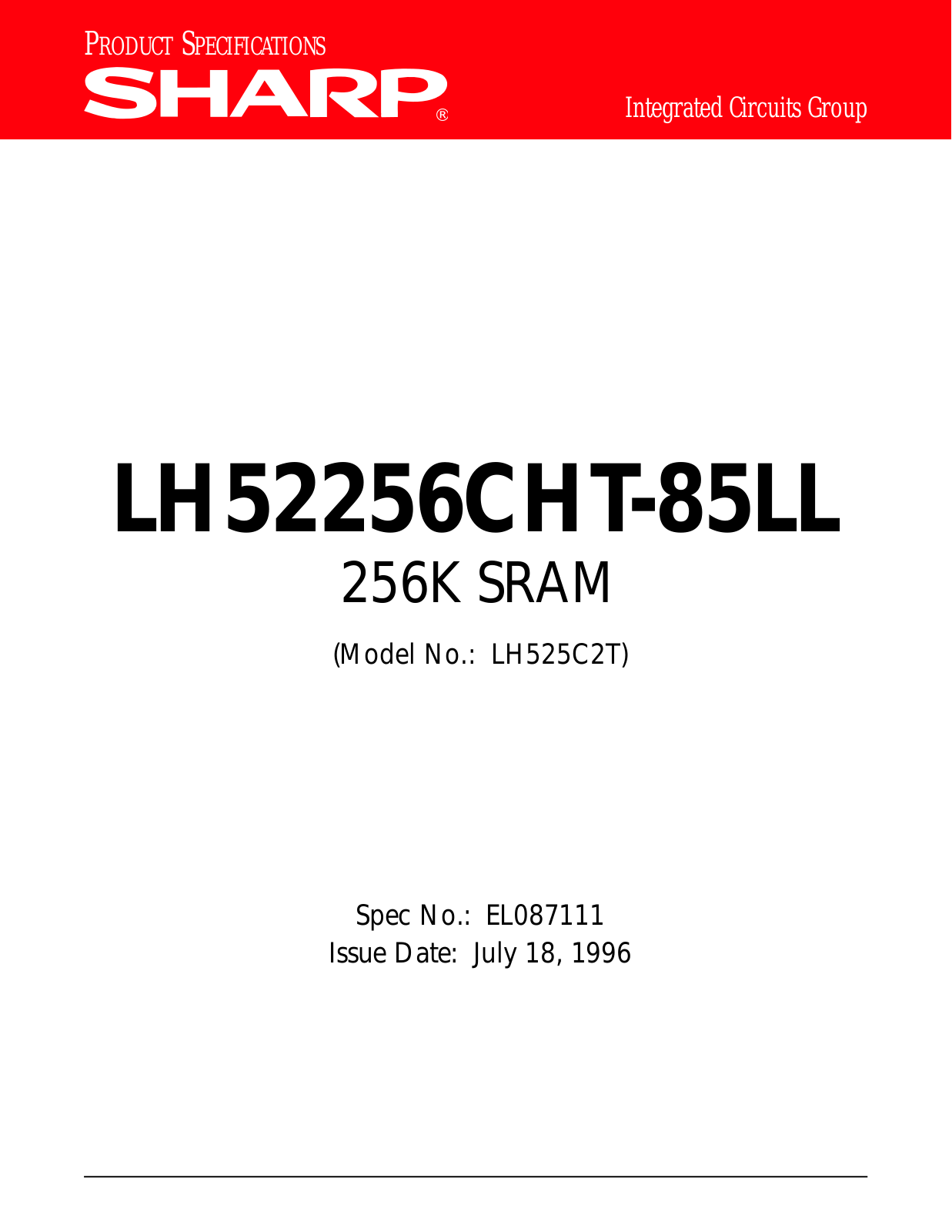 Sharp LH52256CHT-85LL Datasheet