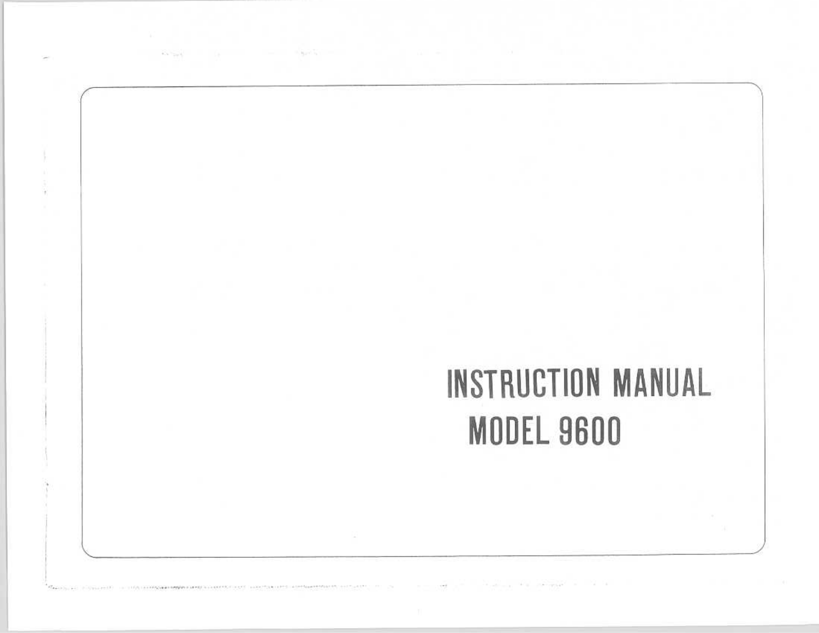 RICCAR 9600 Instruction Manual