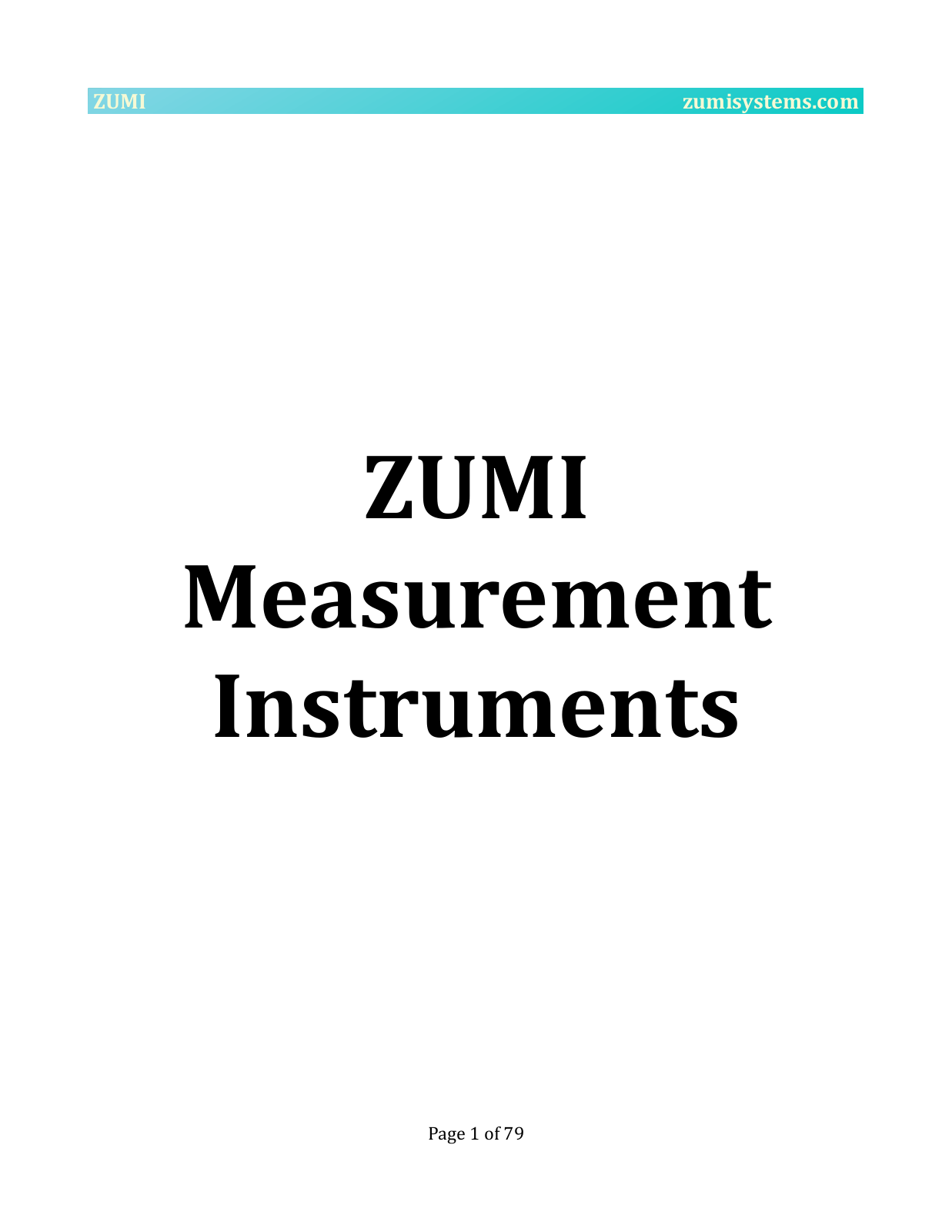 Zumi Measurement User Manual