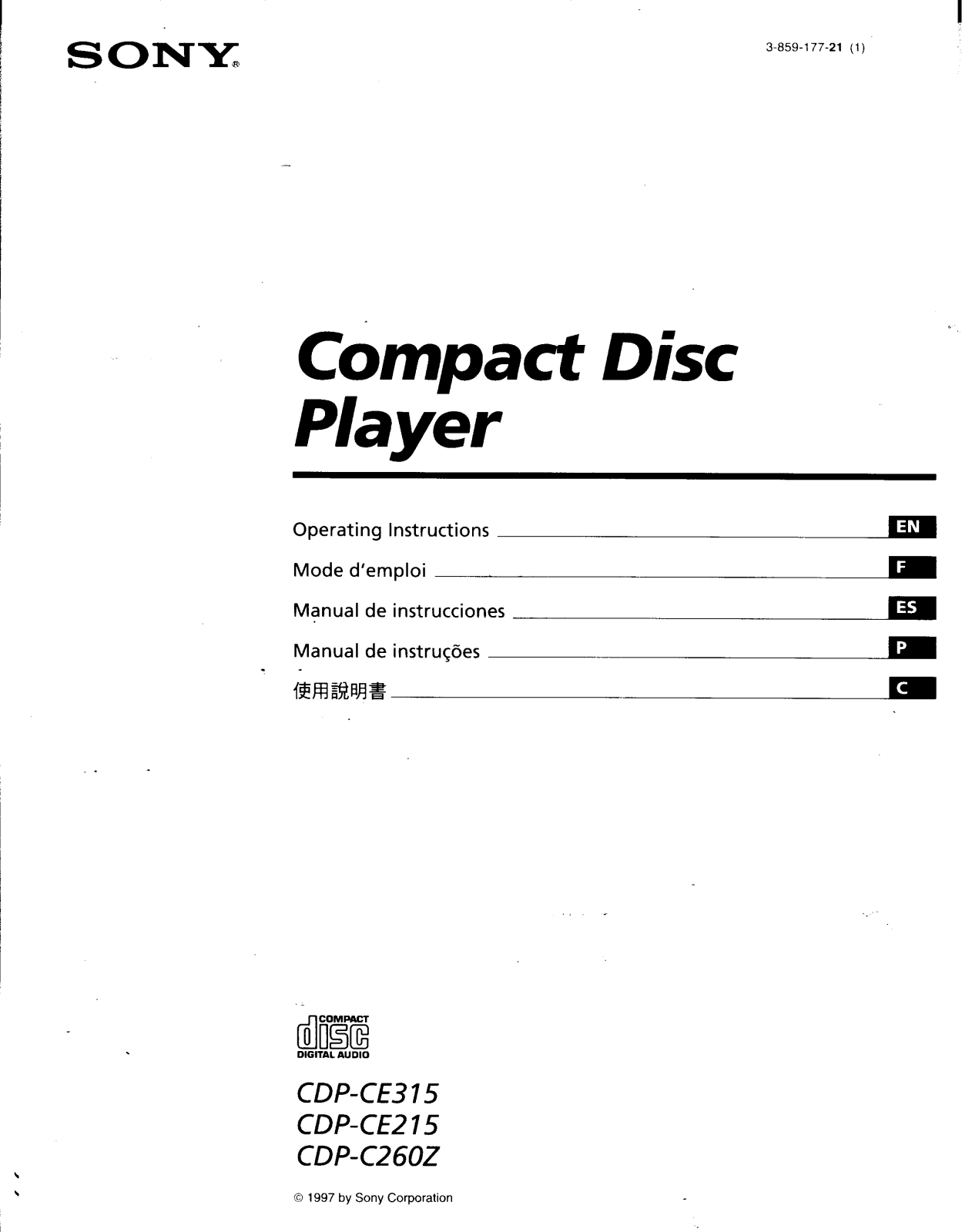 Sony CDP-CE260z Operating Manual