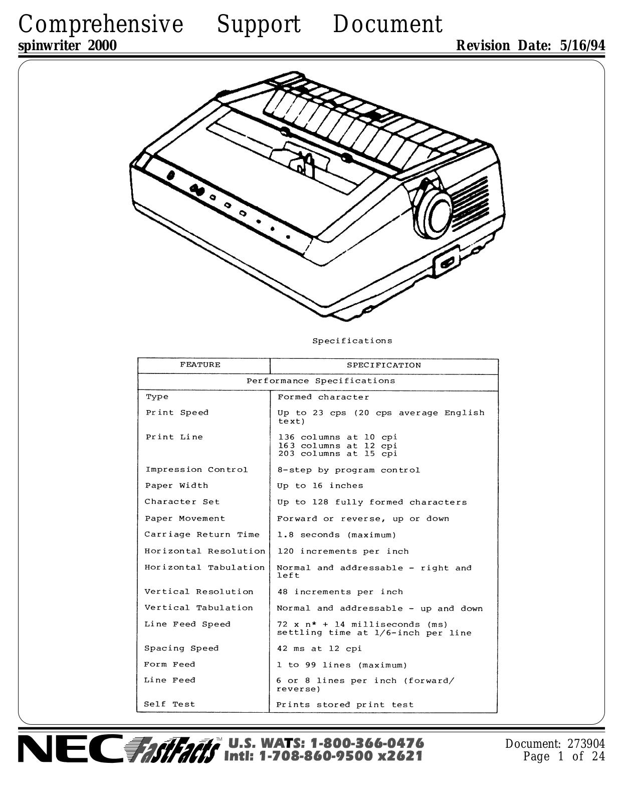 NEC Spinwriter 2050 User Guide