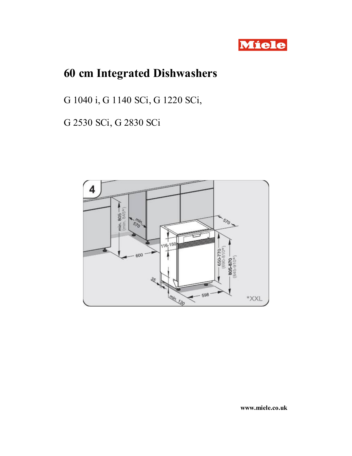 Miele G 1040 i, G 1140 SCi, G 1220 SCi, G 2530 SCi, G 2830 SCi User Manual