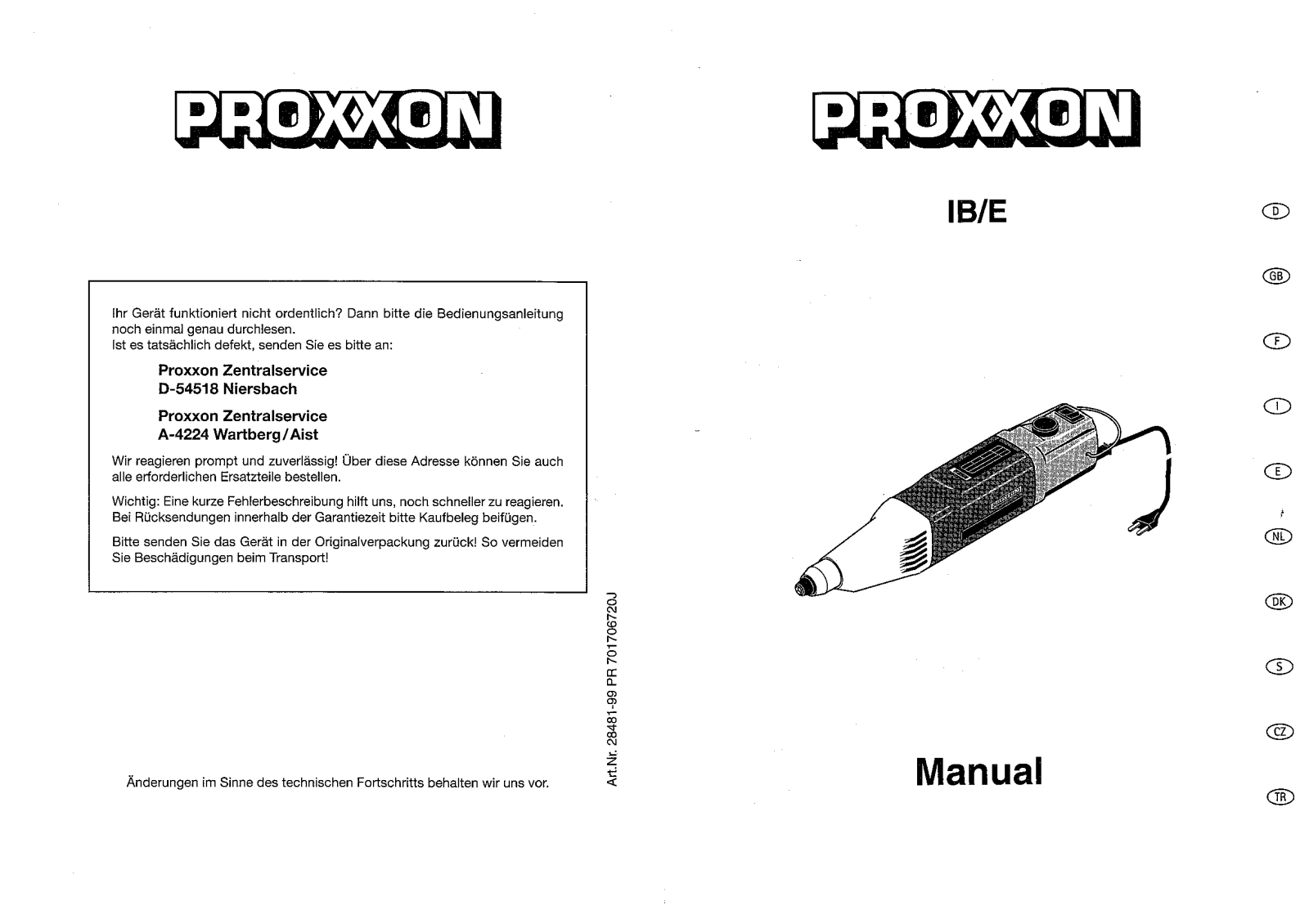 Proxxon IB/E User guide