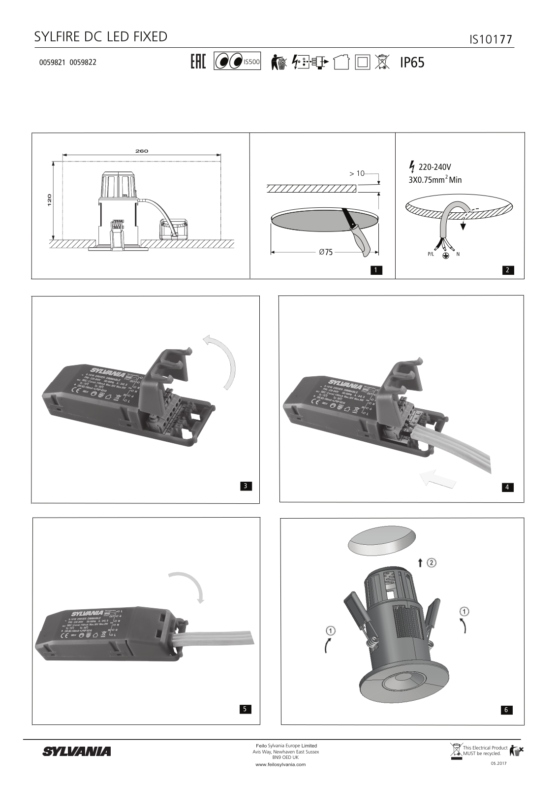 Sylvania 0059803, 0059807, 0059813, 0059815, 0059817 Installation Instructions - ManualMachine.com