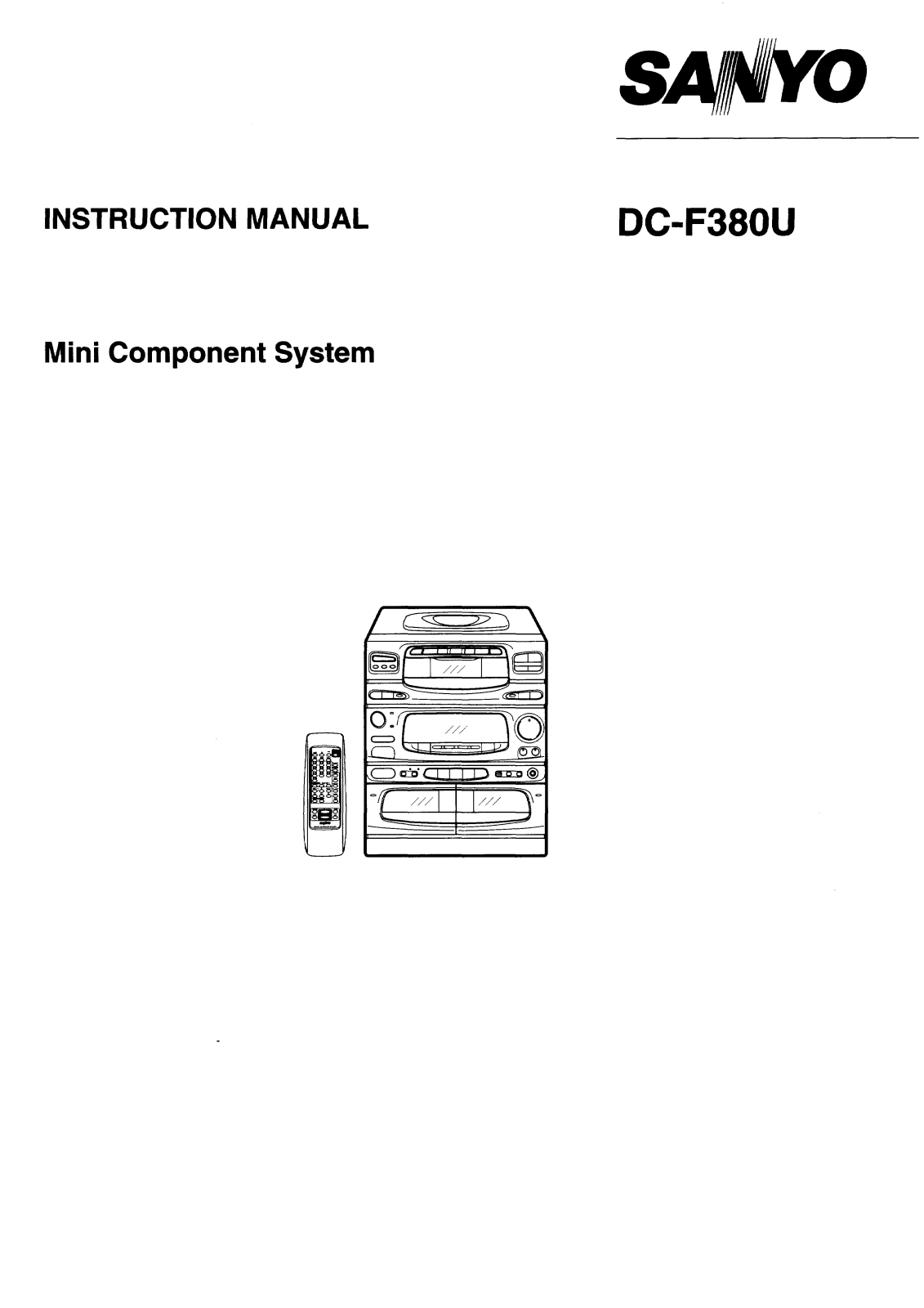 Sanyo DC-F380U Instruction Manual