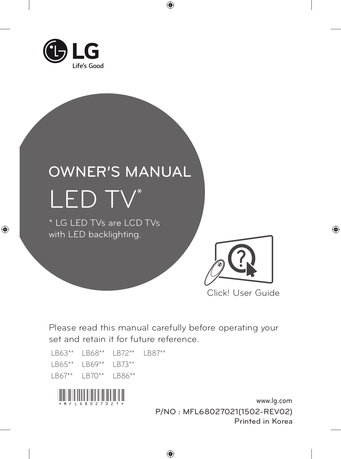 LG 42LB731V User manual