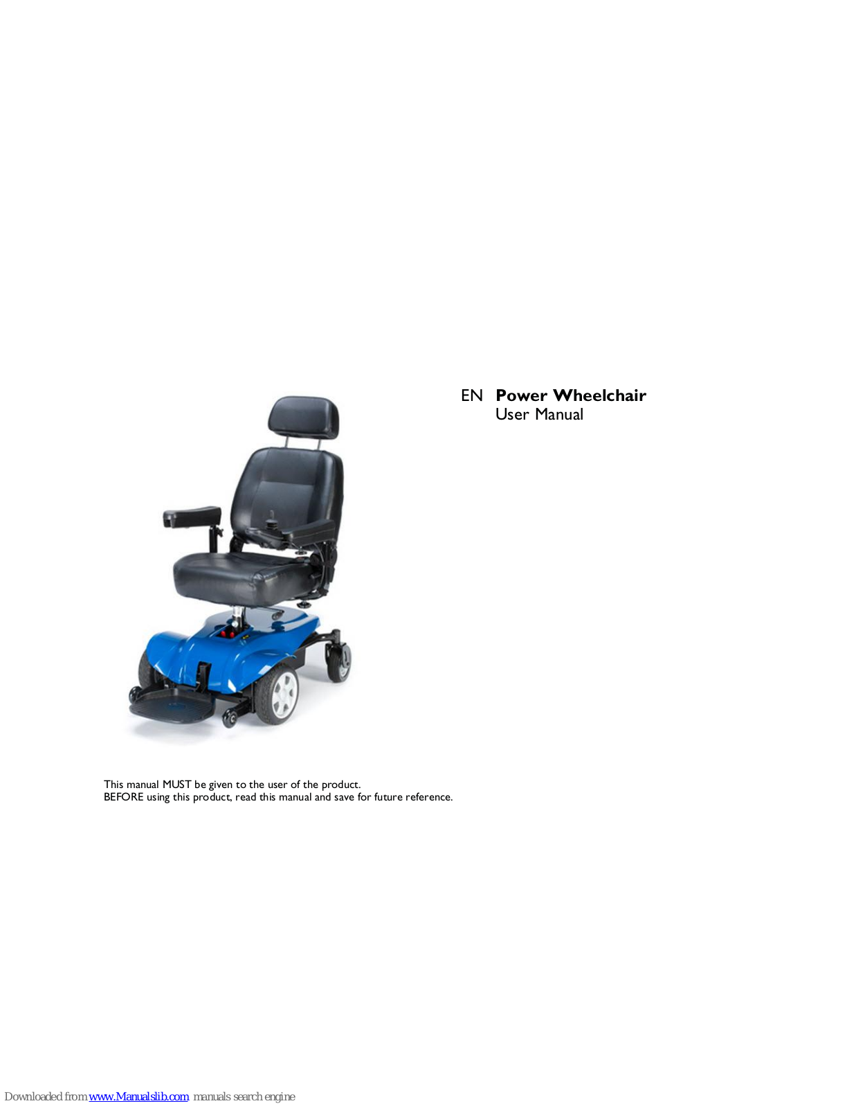 Invacare Pronto 31 User Manual