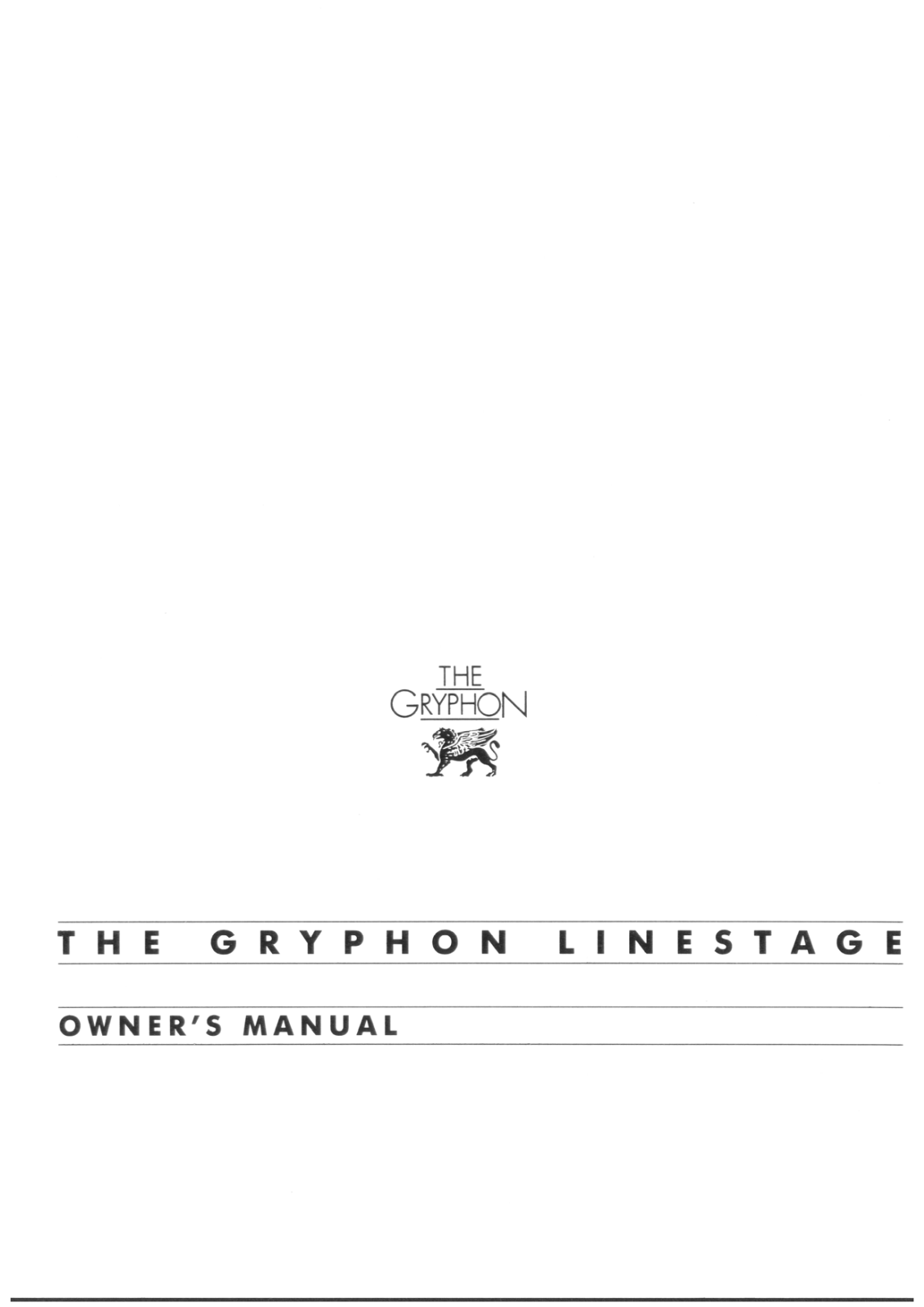 Gryphon Linestage Owner's Manual