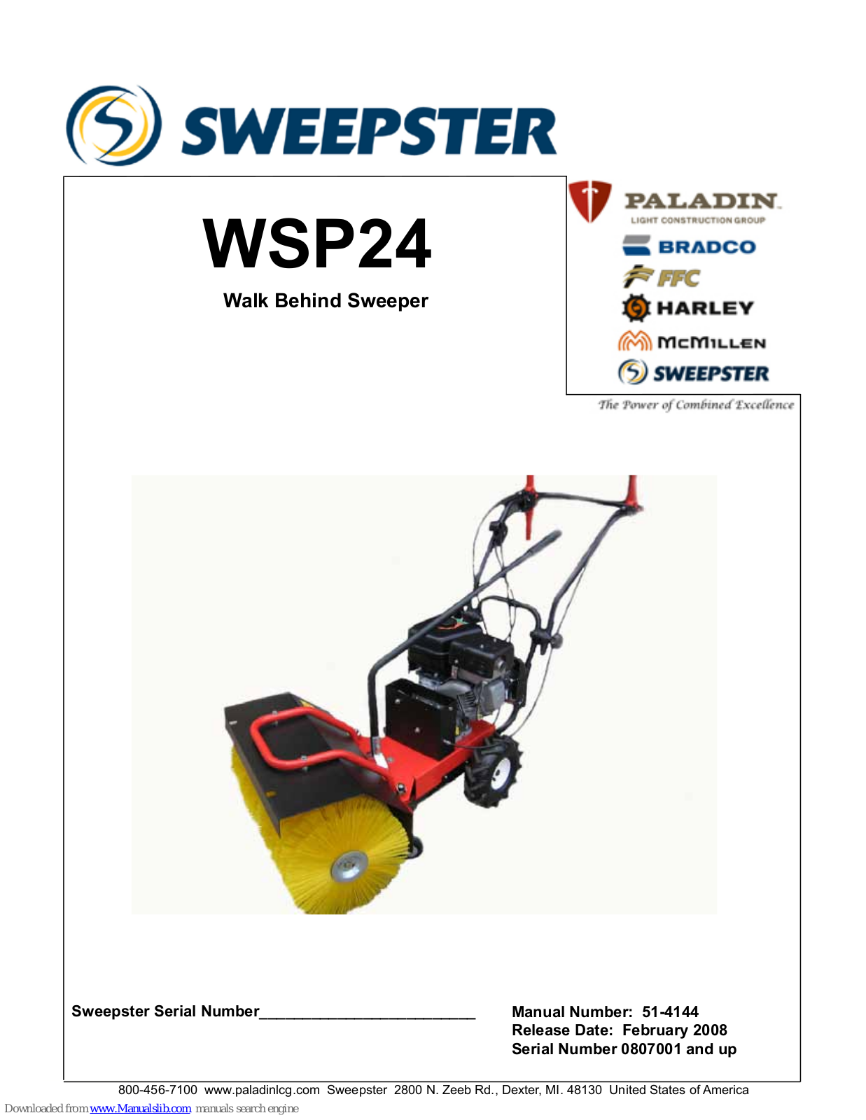 Sweepster WSP24 User Manual