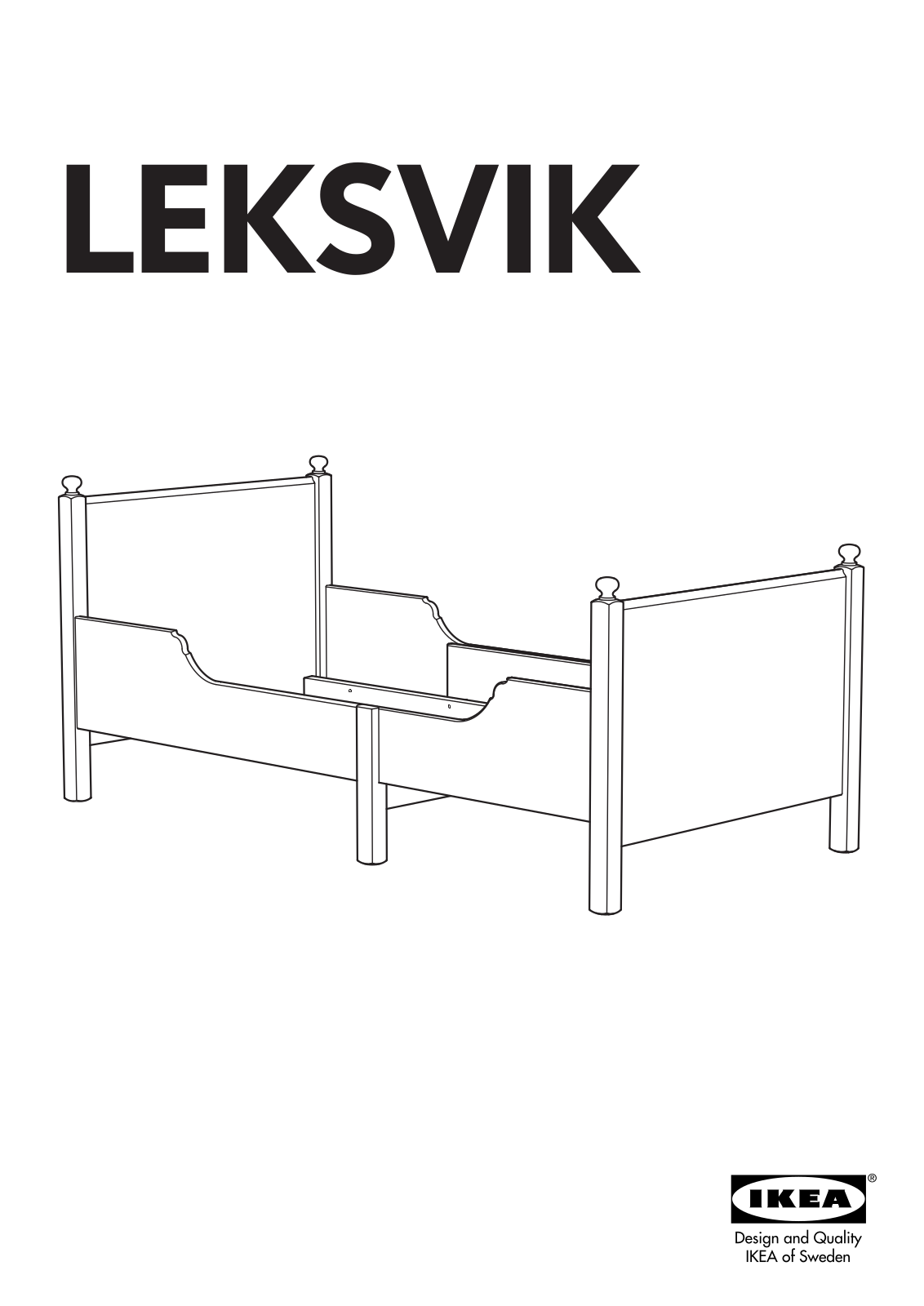 IKEA LEKSVIK EXTENDABLE BED FRAME 38X75 Assembly Instruction