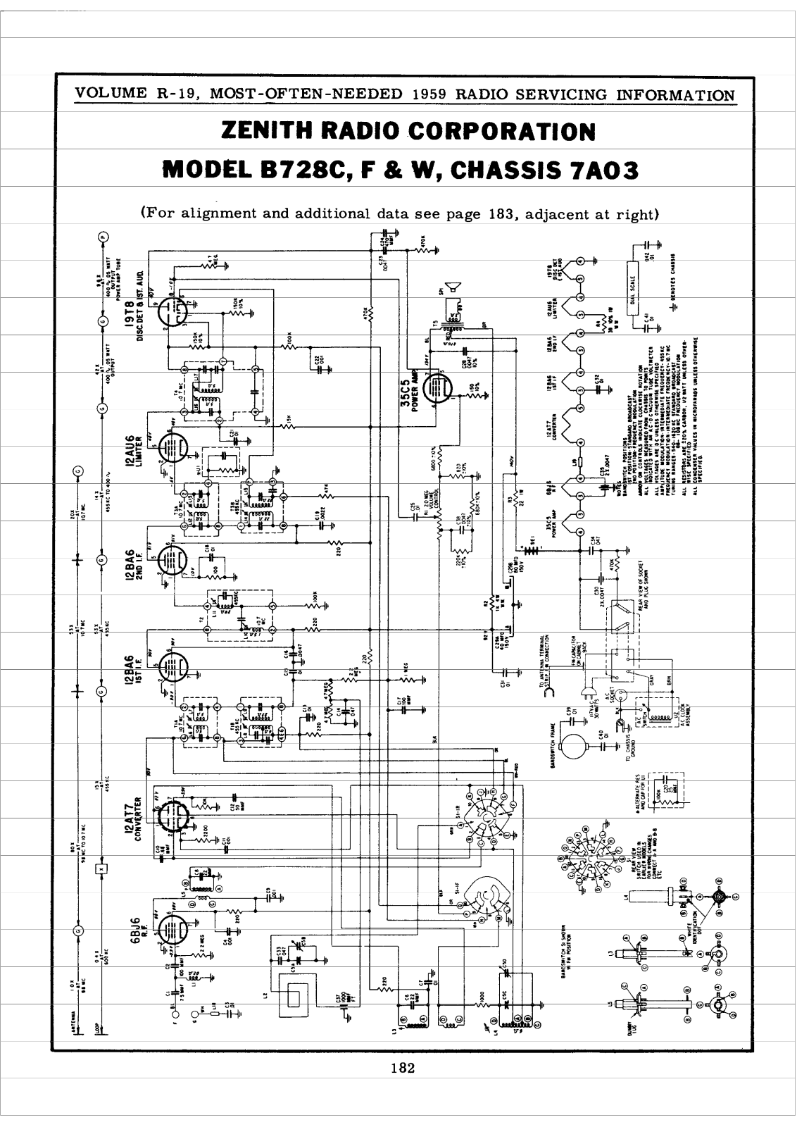 Zenith B728C-F-W Schematic