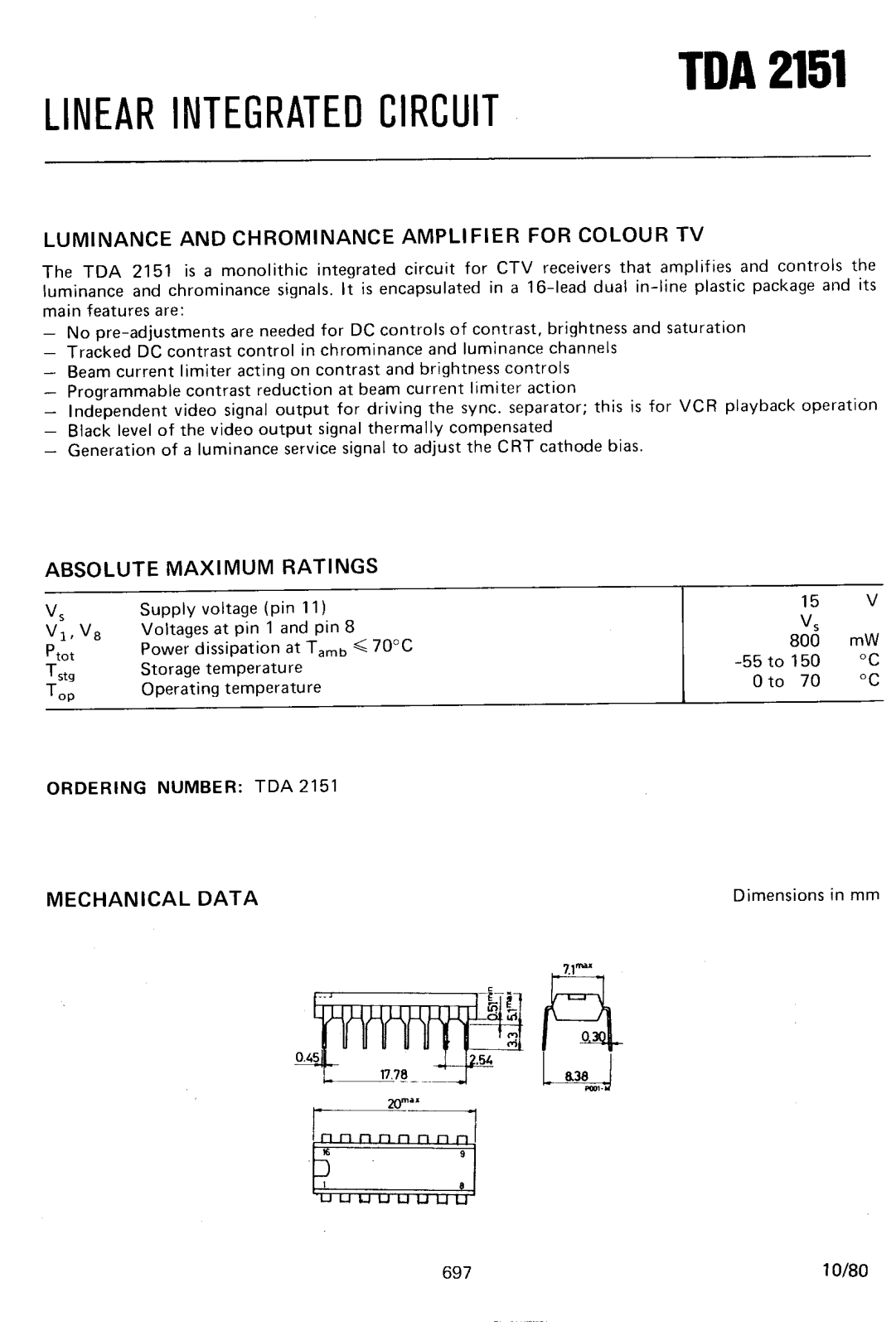 TDA 2151 User Manual - ManualMachine.com