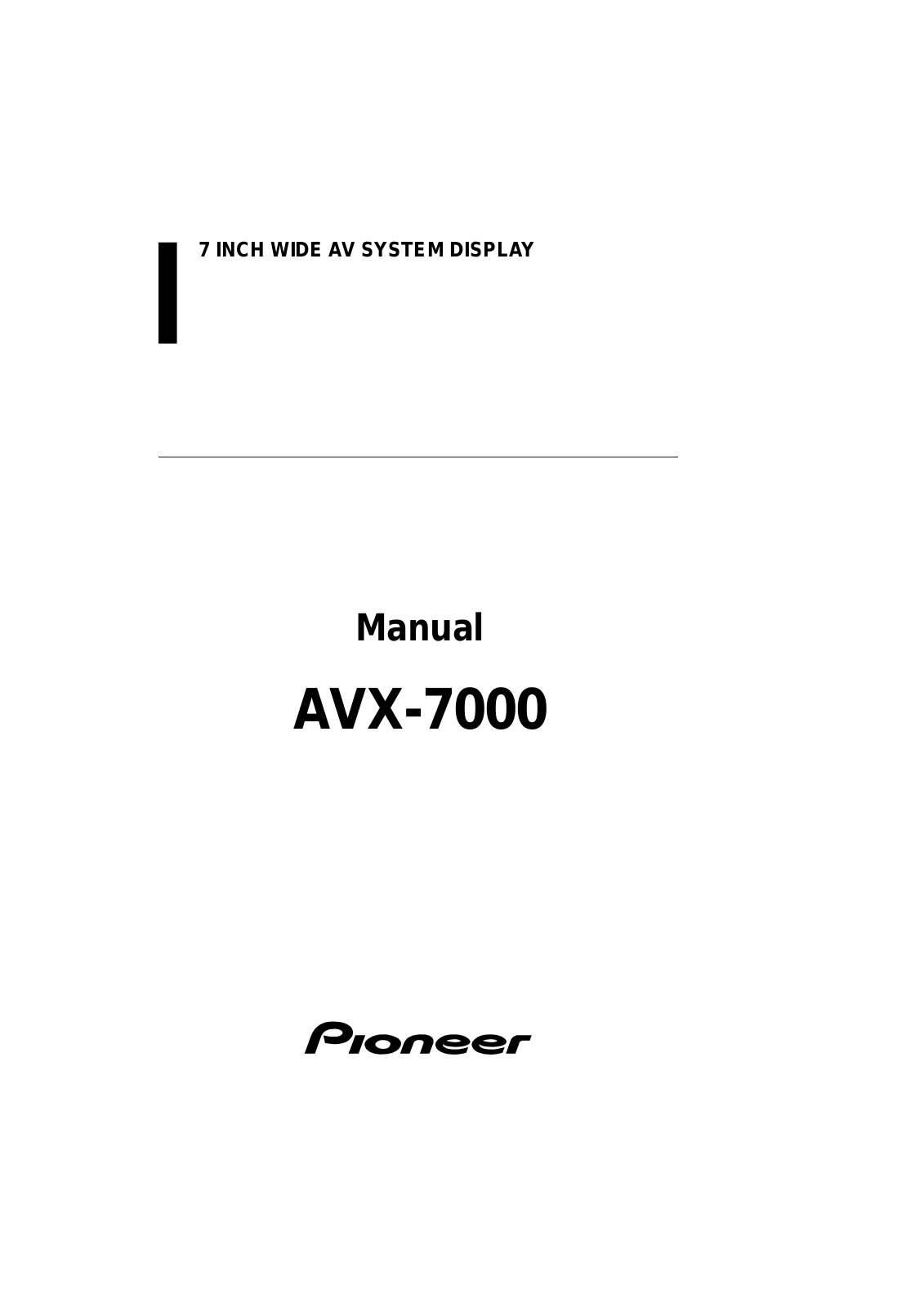 Pioneer AVX-7000 User Manual