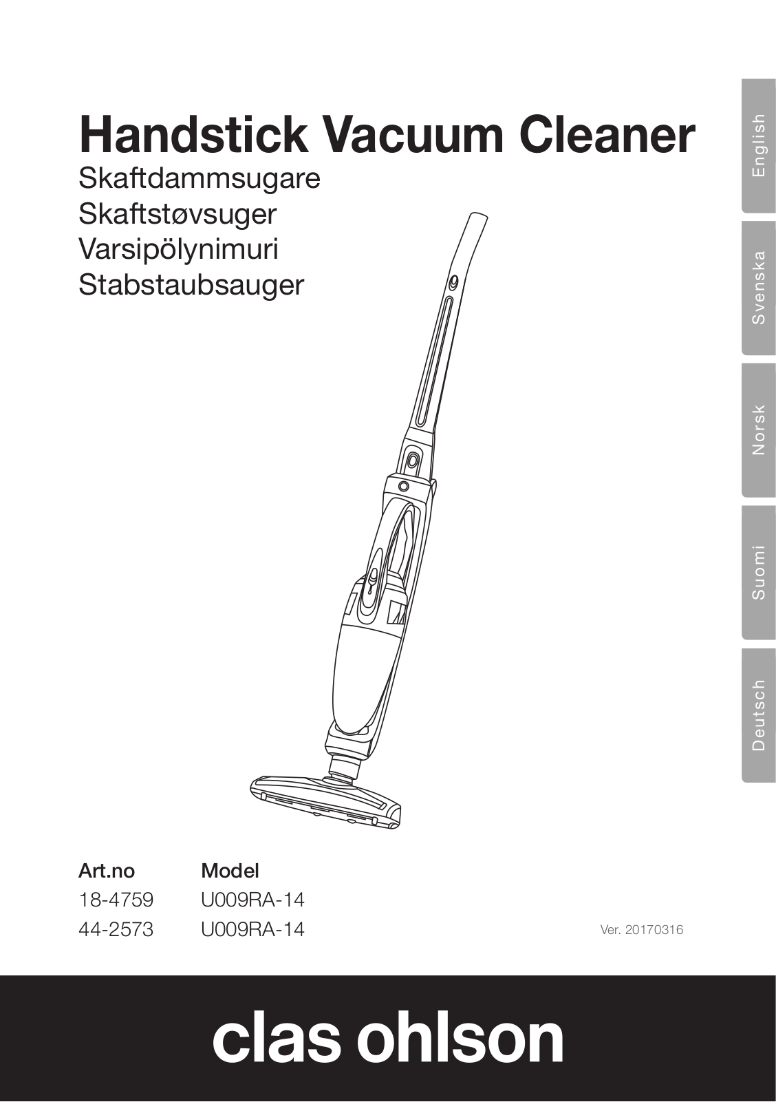 Clas Ohlson U009RA-14 User Manual