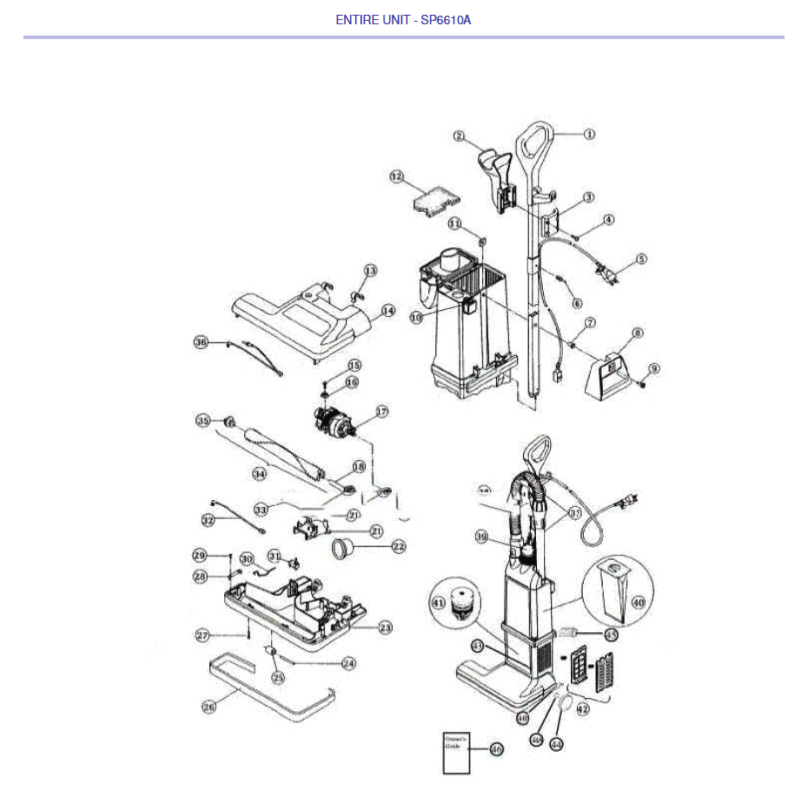 Sanitaire Sp6610a Owner's Manual