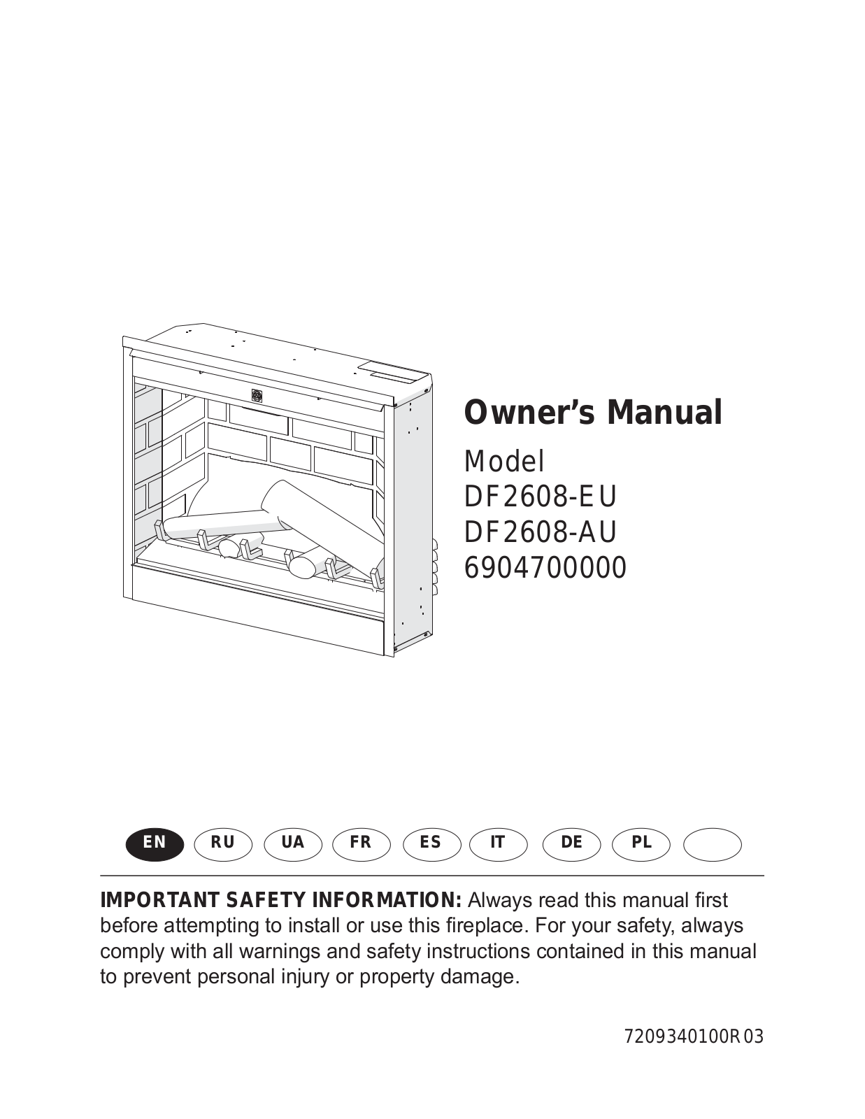 Dimplex DF2608-AU, 6904700000 User Manual