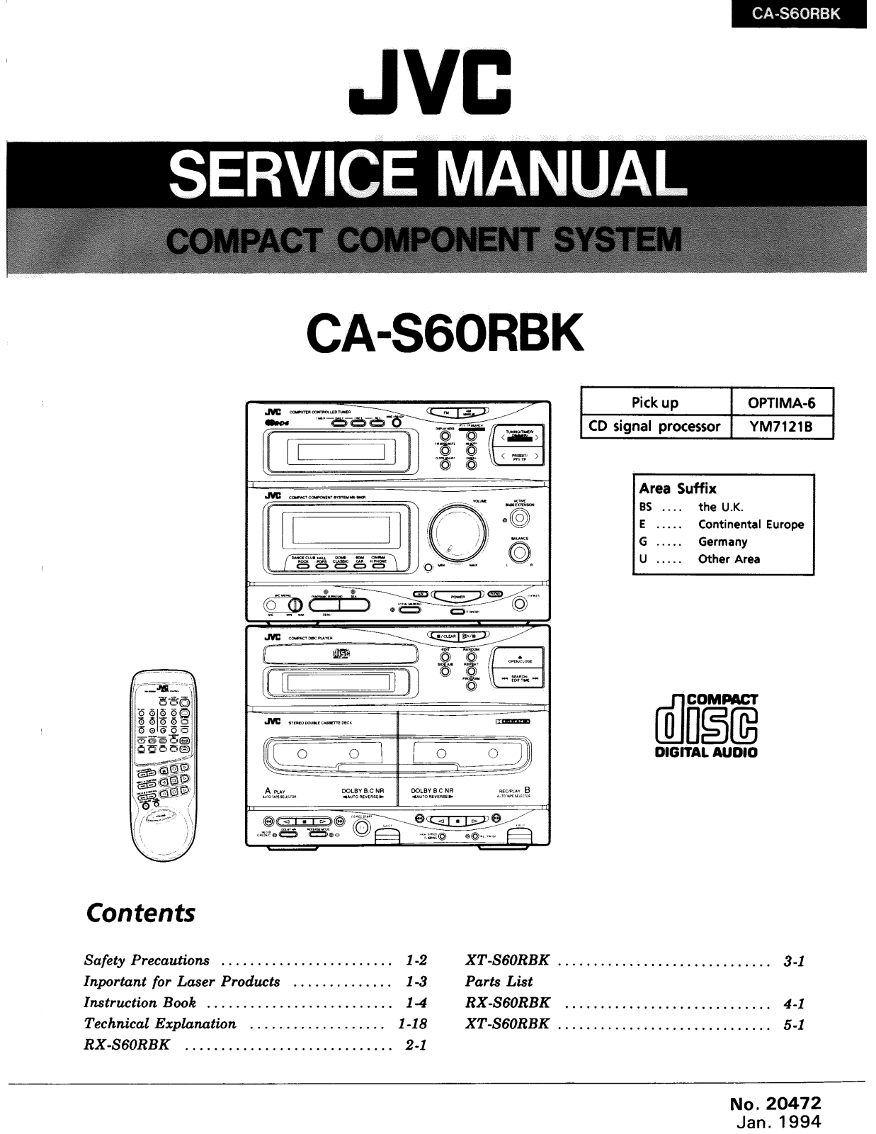 JVC CA-S60RBK User Manual