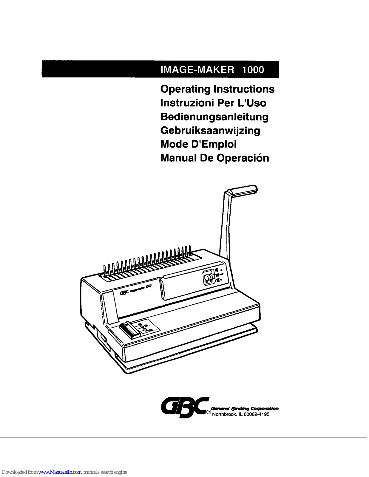 GBC Image-maker 1000 Operating Instructions Manual