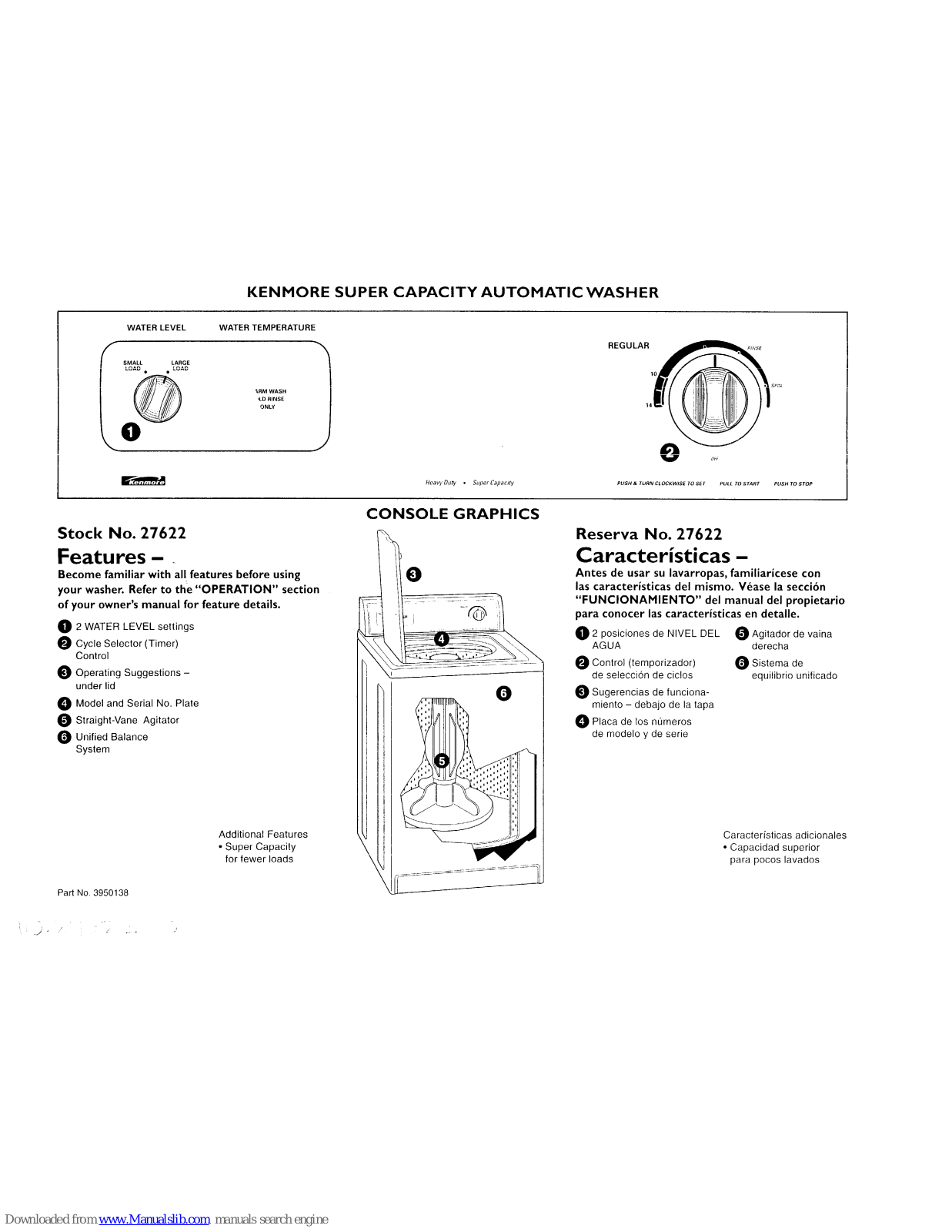 Kenmore 27622 Super capacity automatic washers User Manual - ManualMachine.com