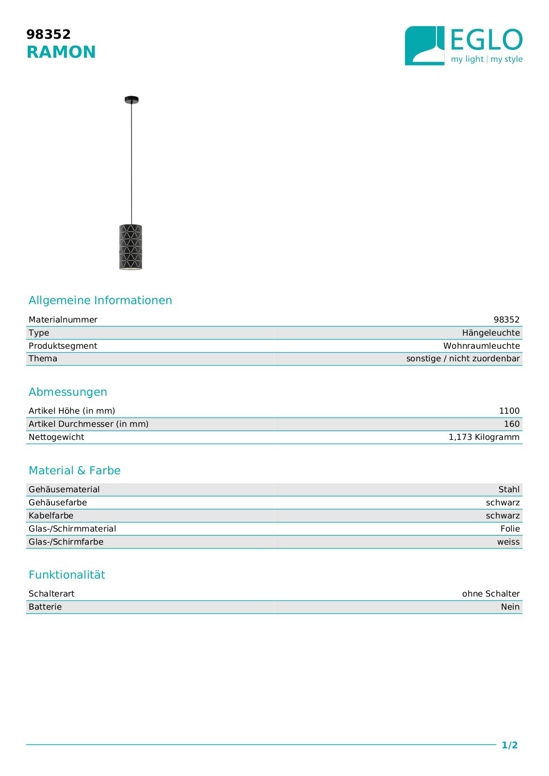 Eglo 98352 Service Manual