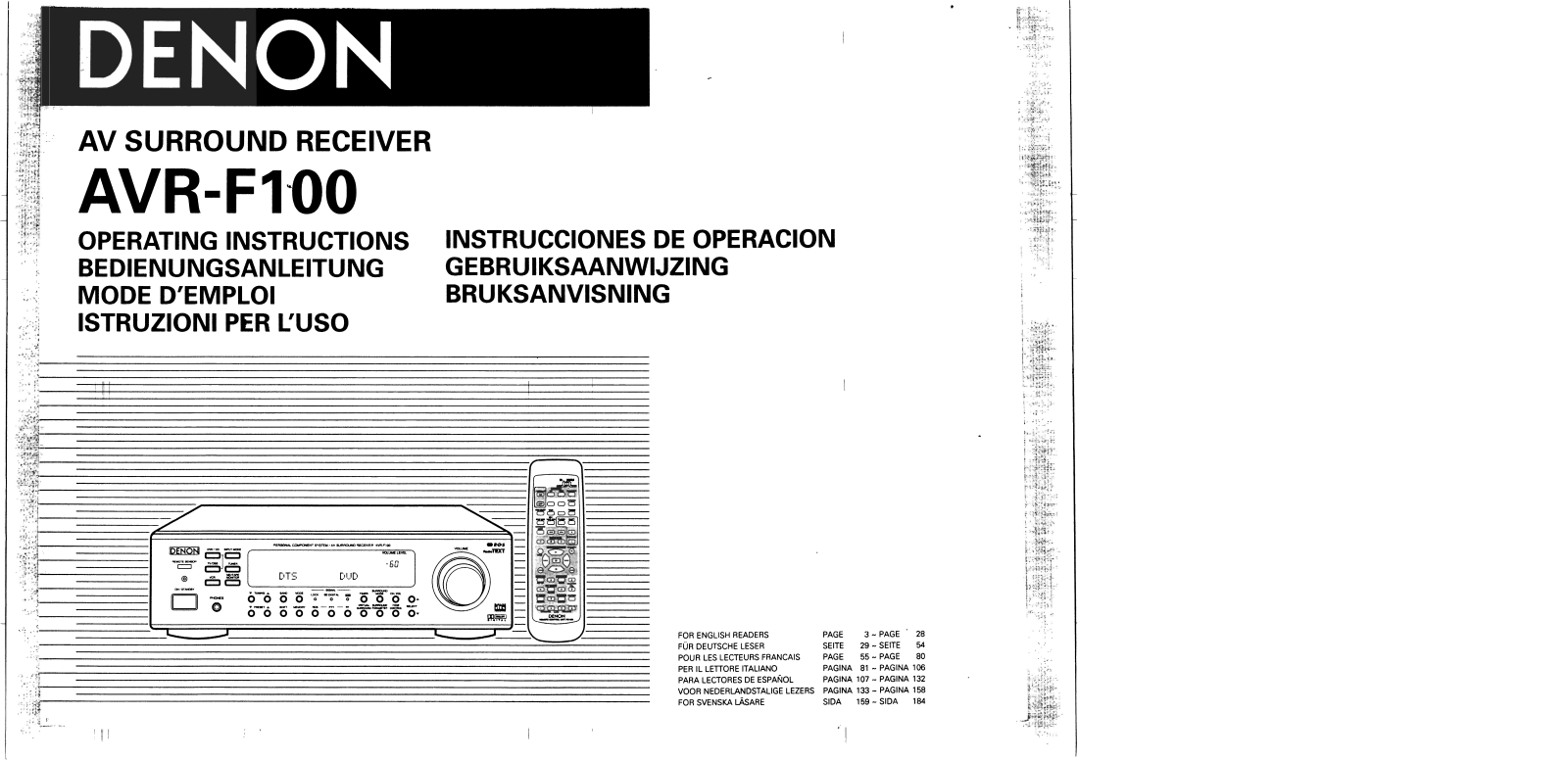 Denon AVR-F100 Owner's Manual