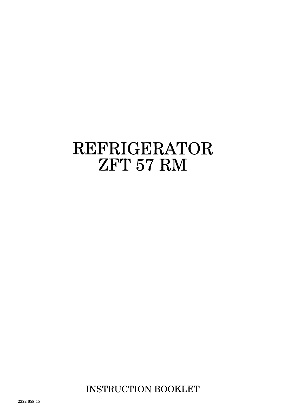 Zanussi ZFT57RM User Manual