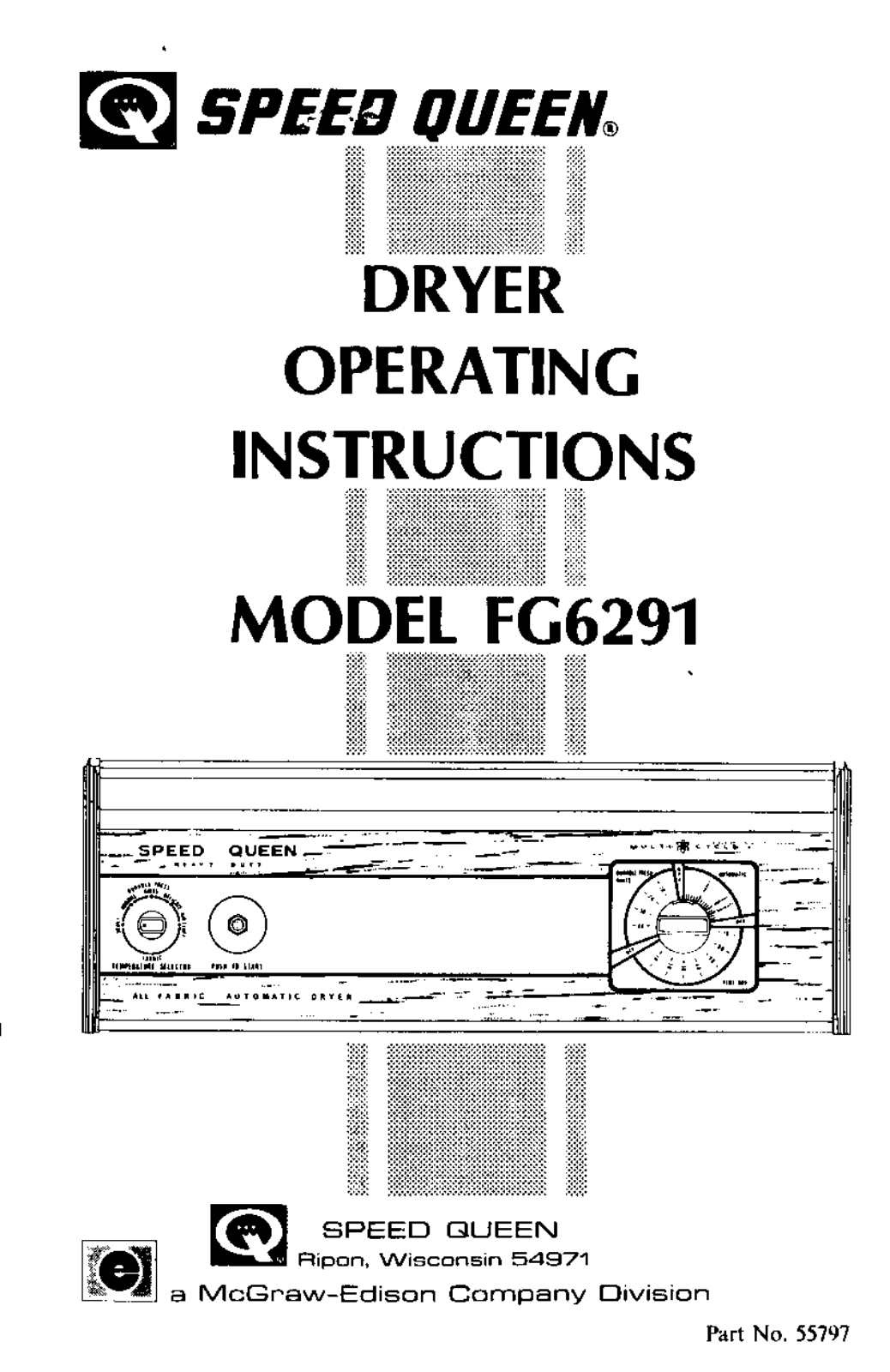 Speed Queen FG6291 Owner's Manual