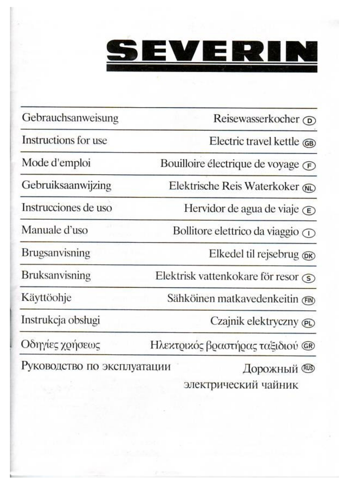 Severin WK 3645 User Manual