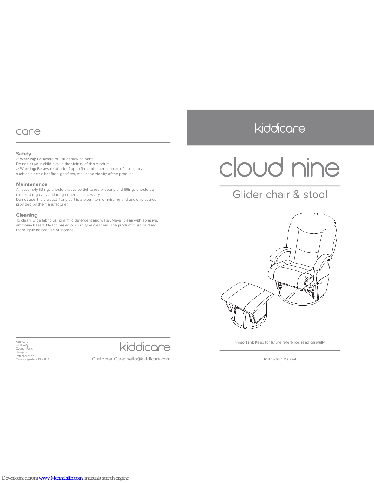 Kiddicare Cloud nine Instruction Manual - ManualMachine.com