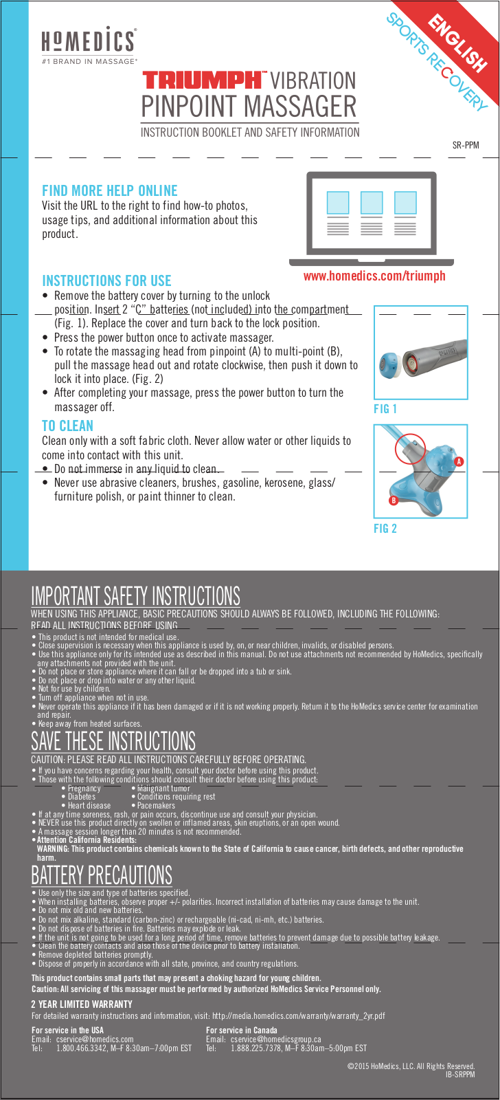 Homedics SR-PPM User Manual