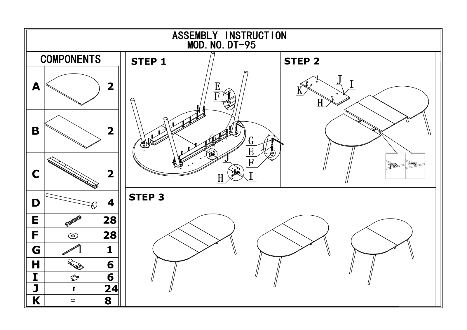 Stool Group DT-95 ASSEMBLY INSTRUCTIONS