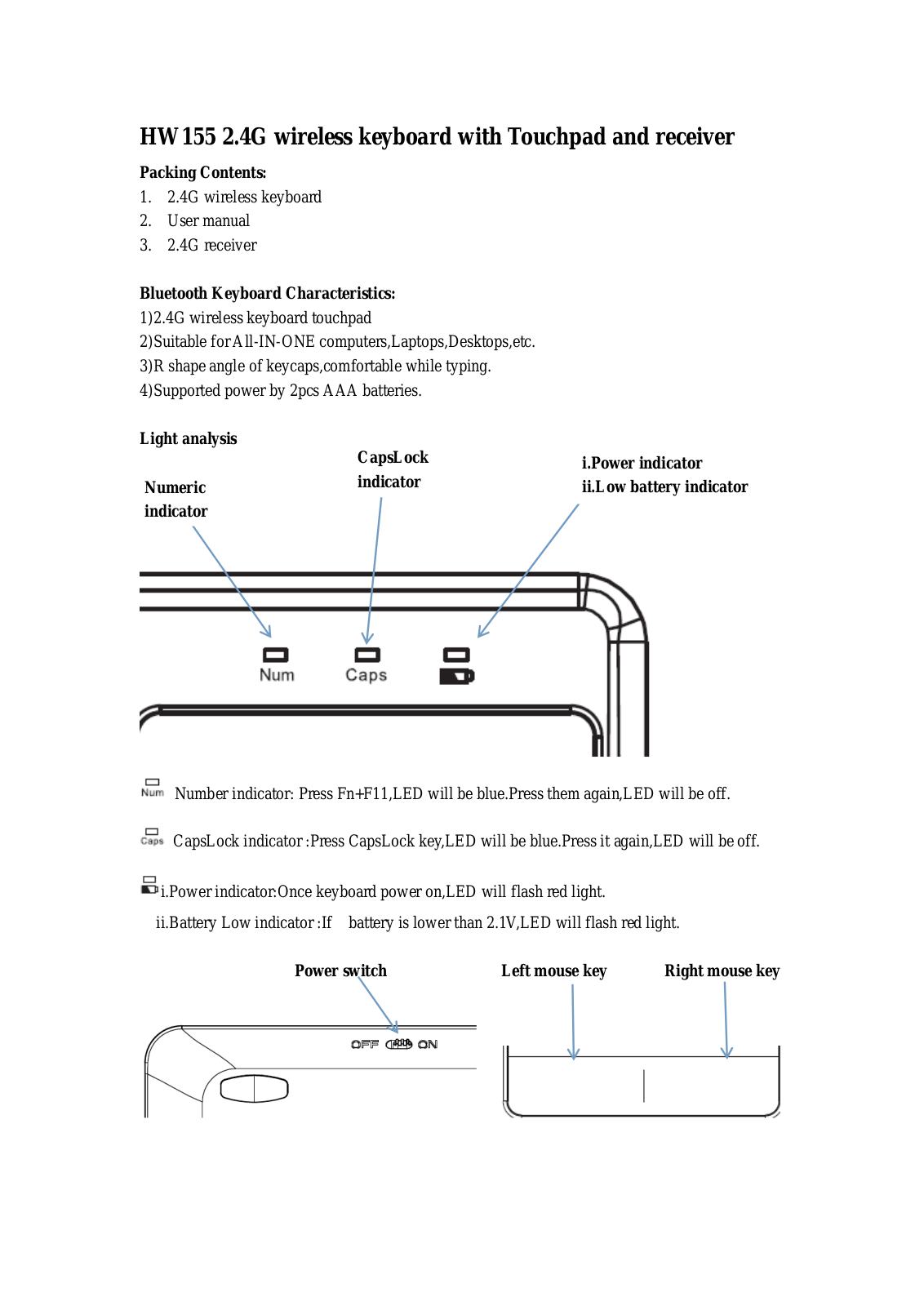 Hastech HW155A, HW155 Users Manual